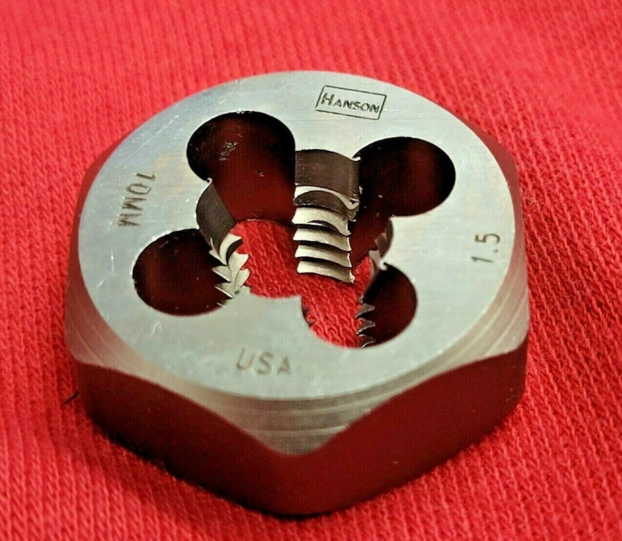 M10 X 1.5 Metric 1″ Hex Die Irwin Hanson 6640 10MM Carbon Steel USA RH Rethread
