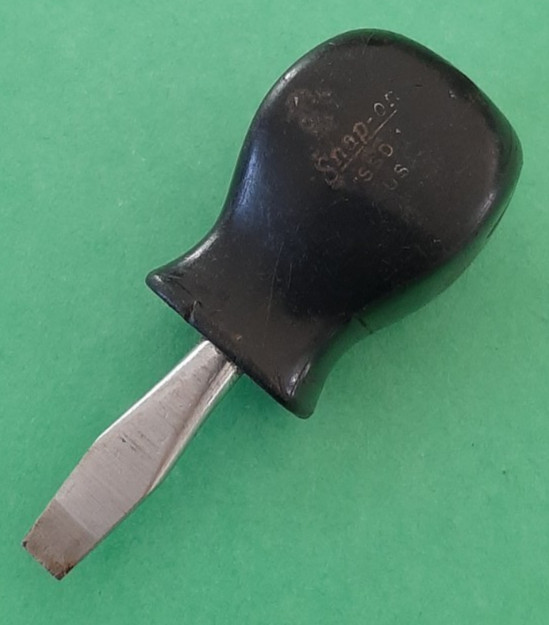 Snap-on SSD1 1/4″ Flat Head Slotted Stubby Hard Black Handle Screwdriver USA 603
