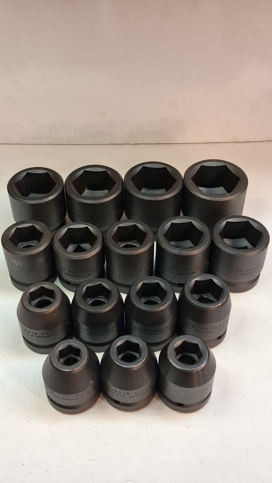 NOS PROTO PROFESSIONAL 18 PIECE 1″ DRIVE 6 POINT IMPACT SOCKET SET & EXTENSIONS