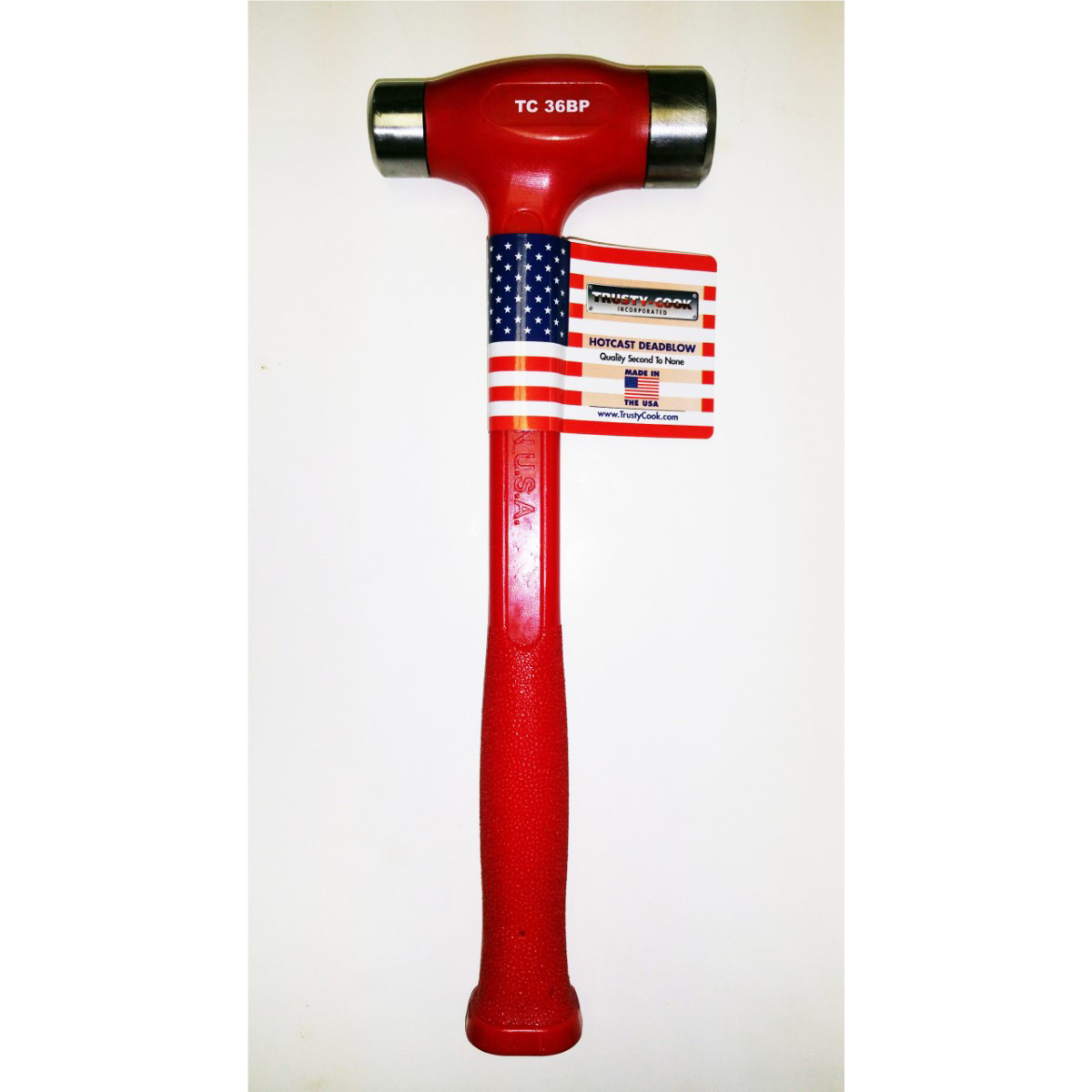 Trusty Cook Inc. 36 oz Ball Peen Dead Blow Hammer – Model TC36BP – Red