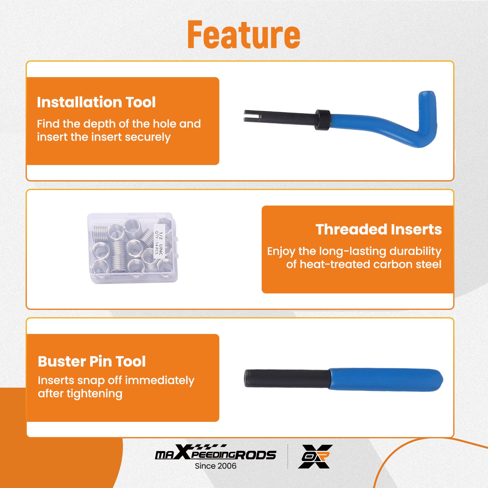 Thread Repair Kit SAE and Metric Helicoil Repair Kit with HSS Drill Bits Inserts