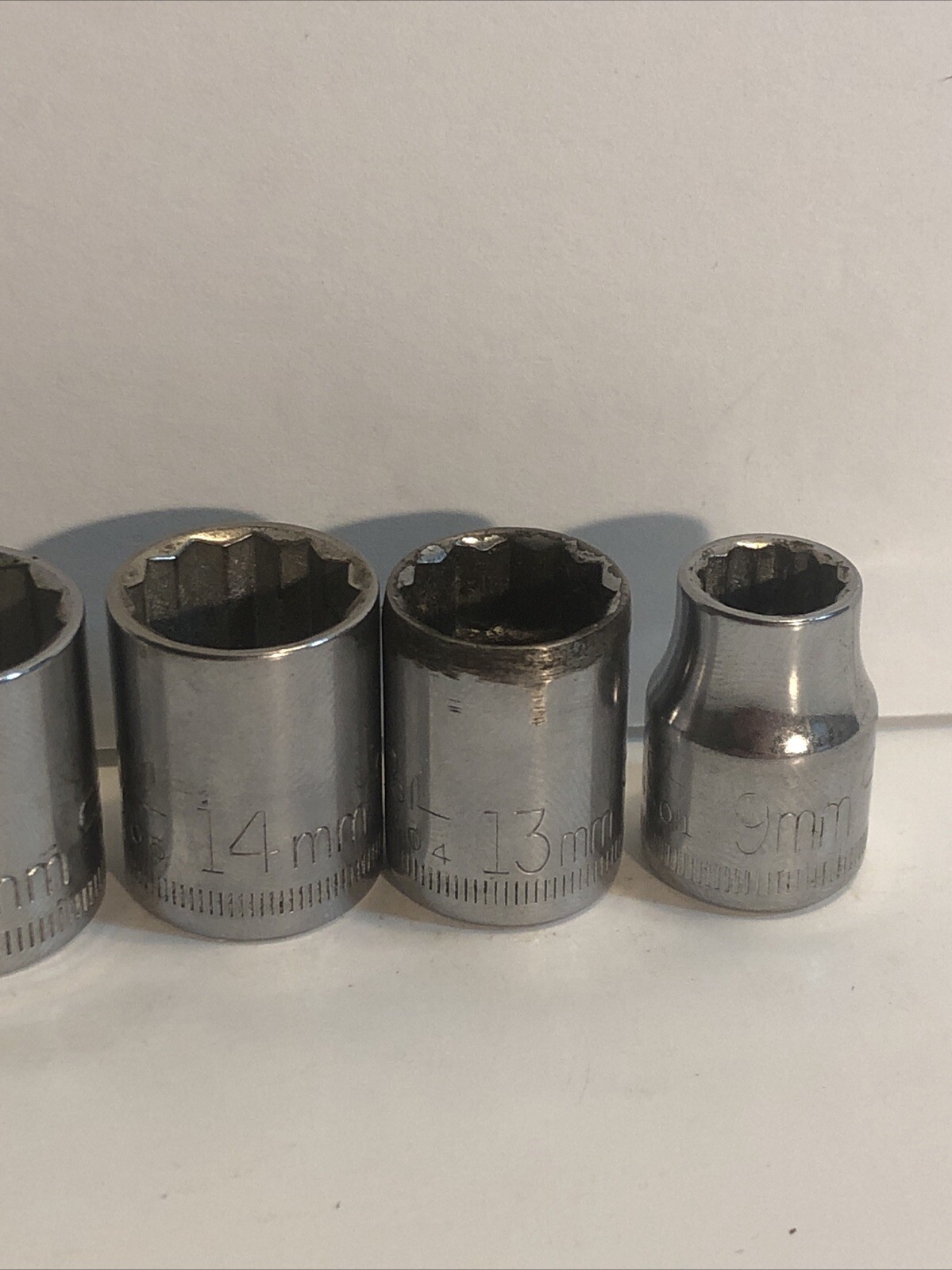 Lot Of 6 Craftsman 3/8 Drive 12 Point Metric Sockets 9mm 13mm 14mm 15mm 16mm 17m
