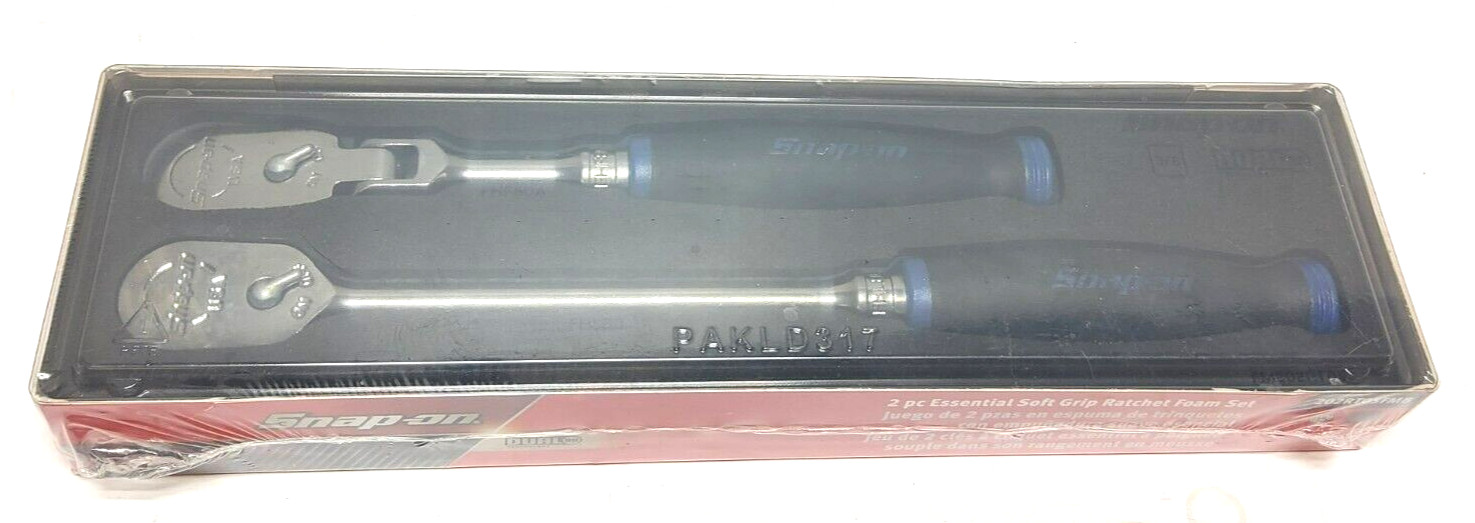 New Snap-on™ 3/8″ drive Power Blue Soft Grip Foam Ratchet Set 202RT05FMB FHL80MB