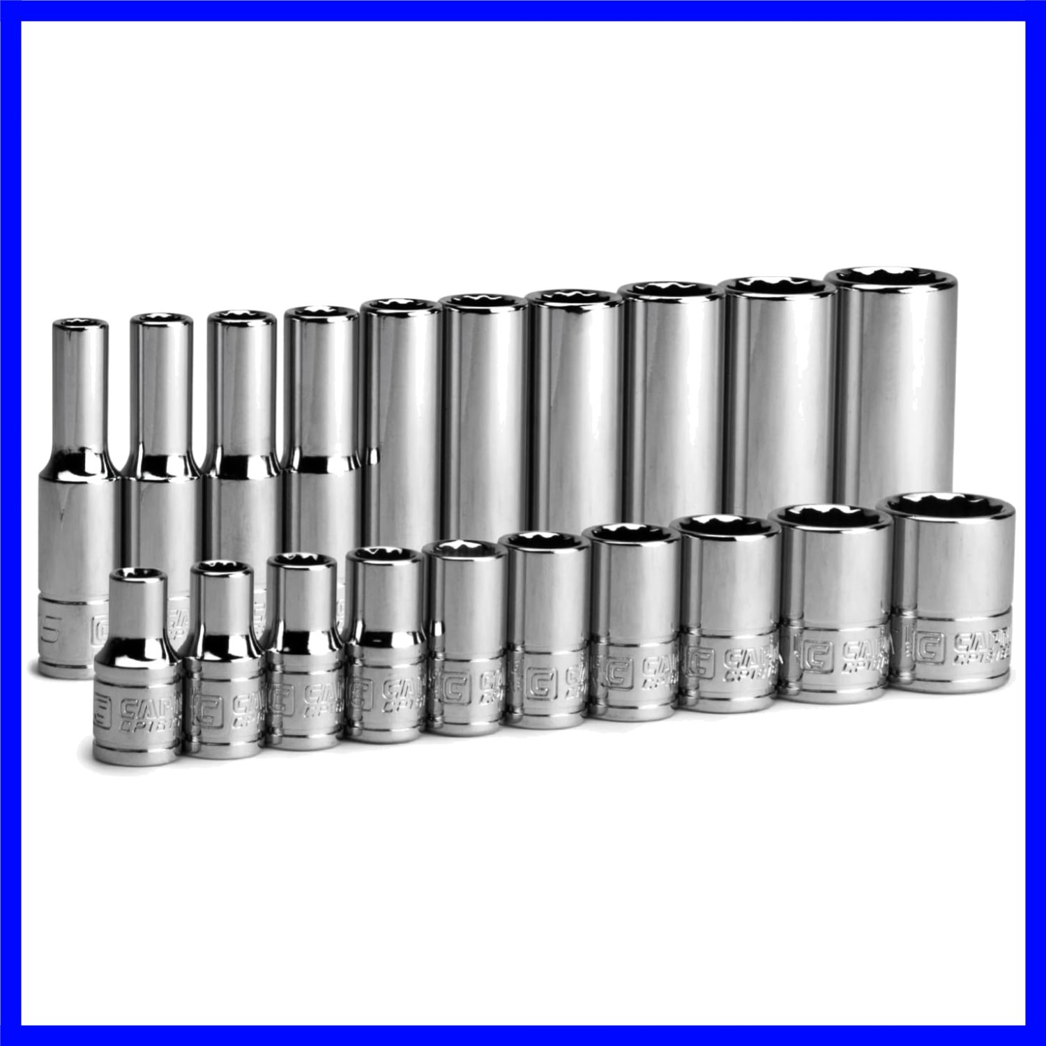 1/4 in. Drive 12-Point Shallow and Deep Socket Set, SAE, 3/16 to 9/16 in, SAE…