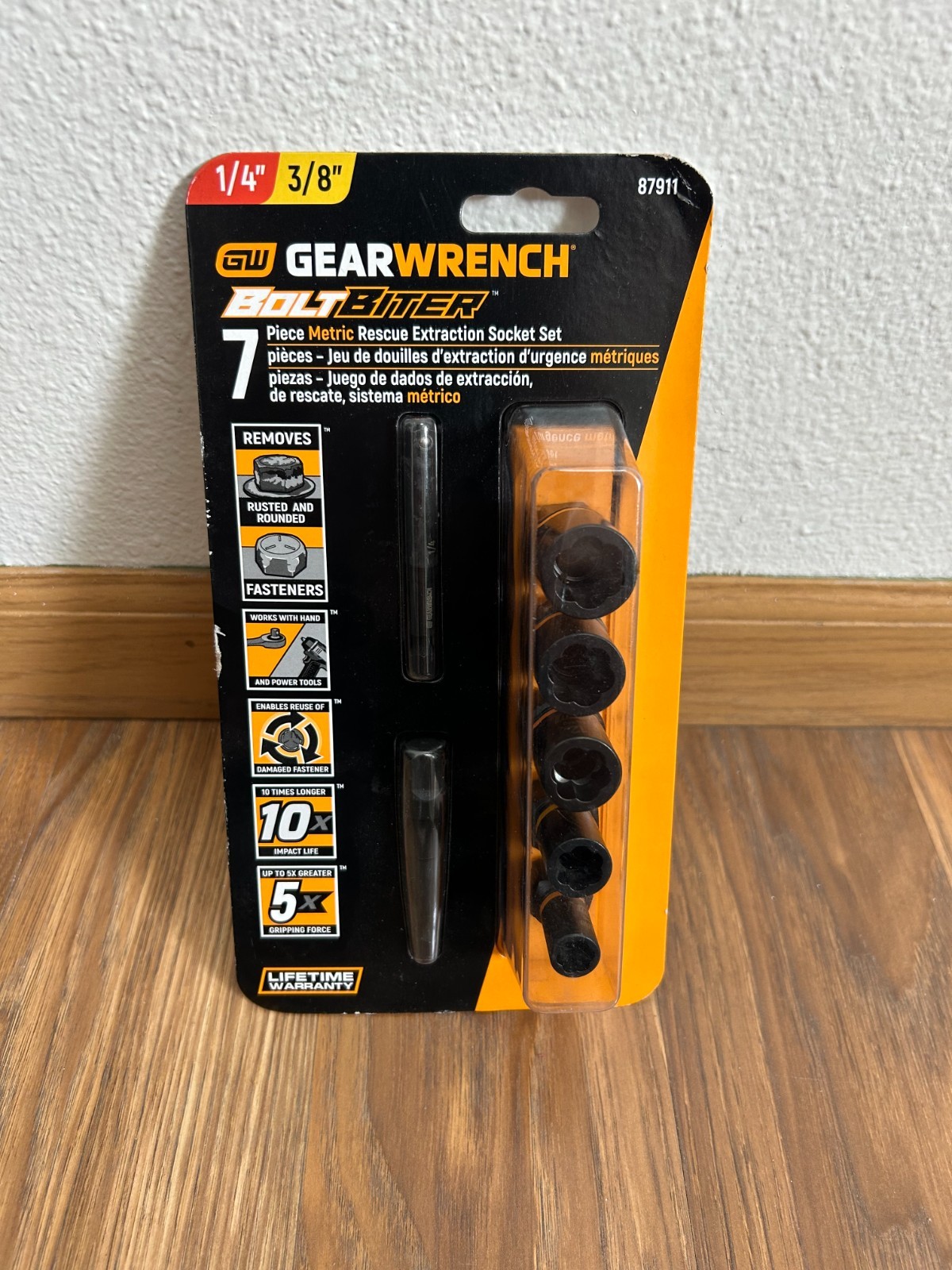 Gearwrench 7pc Metric Bolt Biter Impact Extractor Socket Set w/Adapters #87911