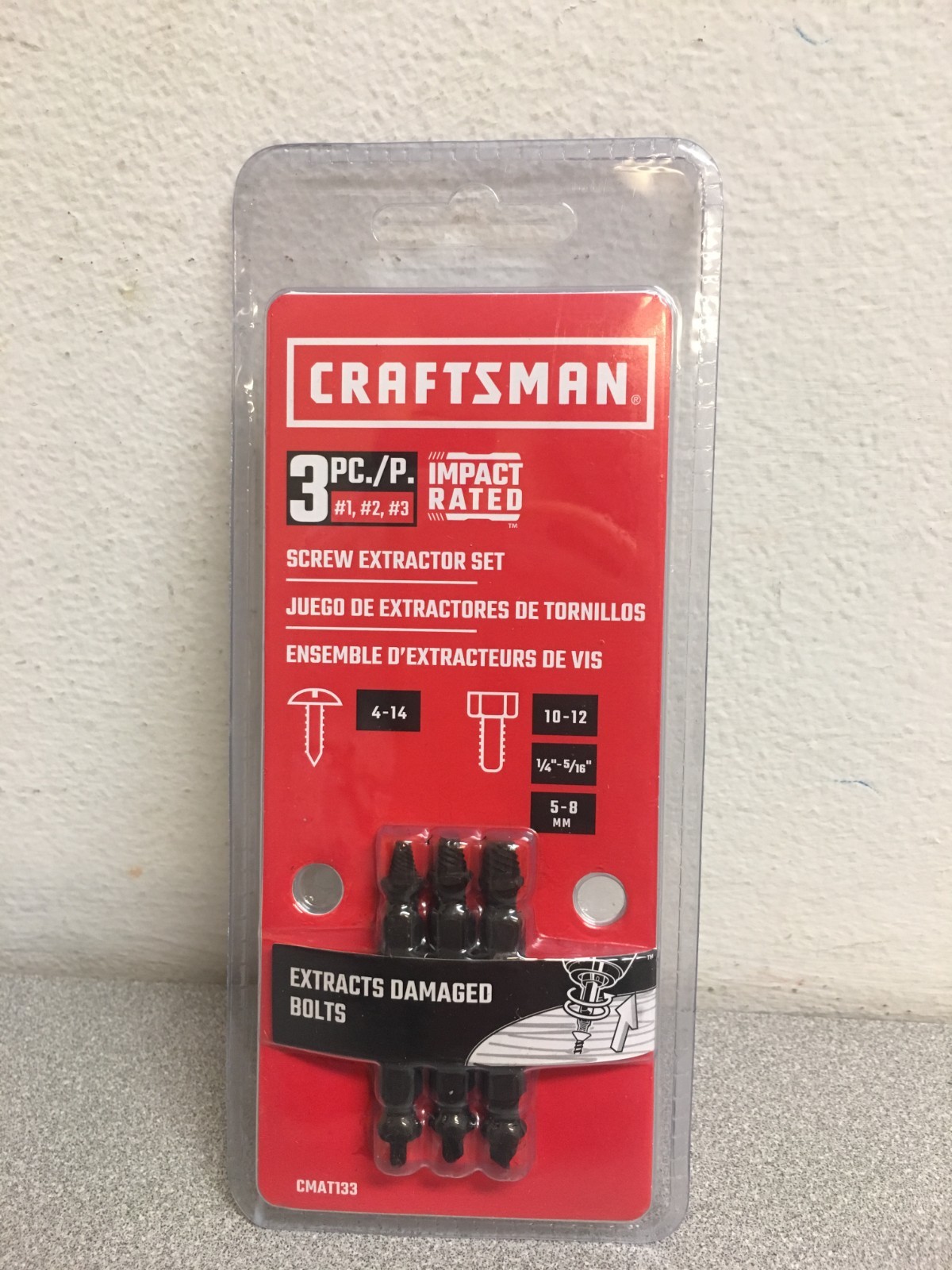 Craftsman M2 High Speed Steel Double-Ended Screw Extractor Set 3 pc