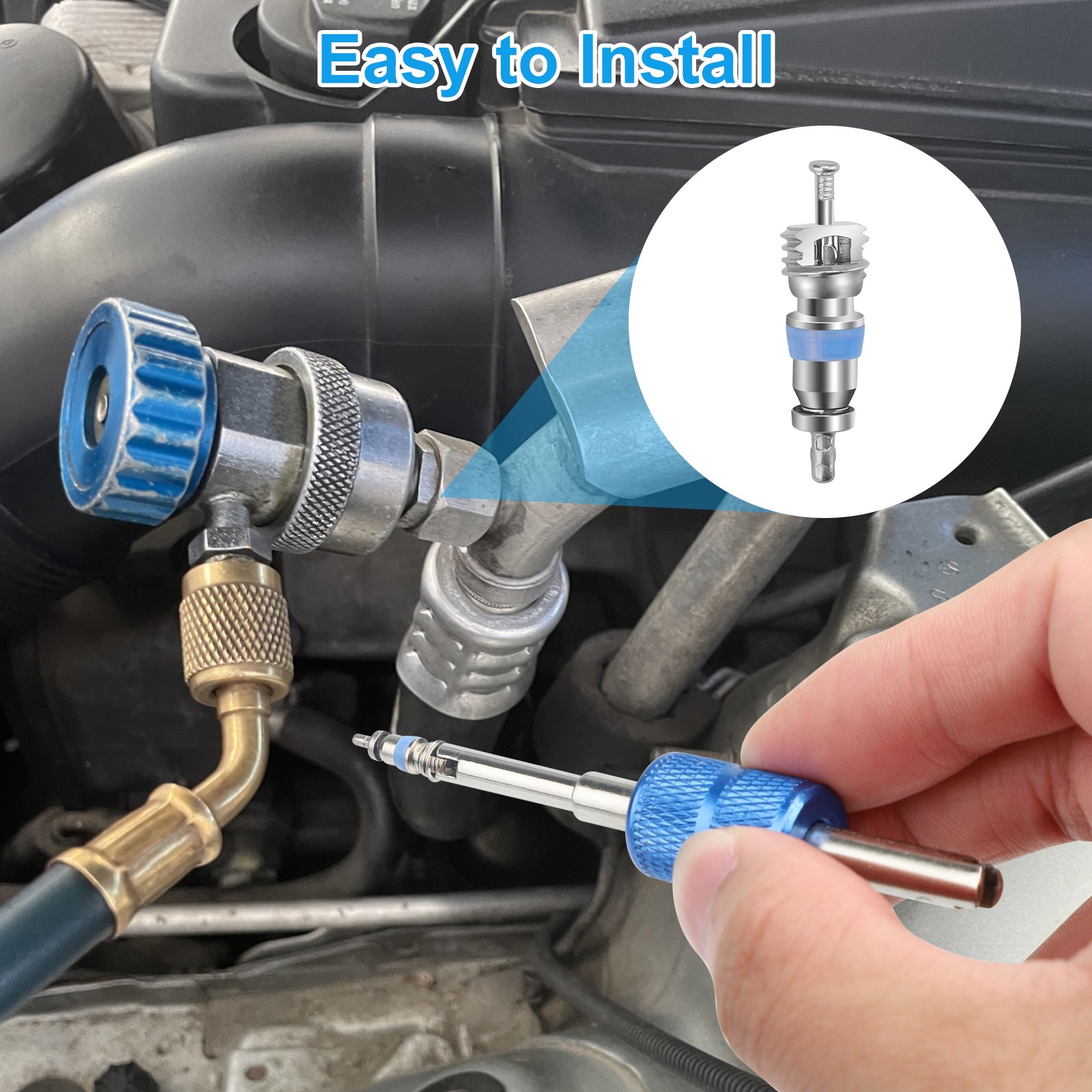 51Pcs A/C Air Conditioning R410A R12 Valve Core High Low Pressure Remover Tool