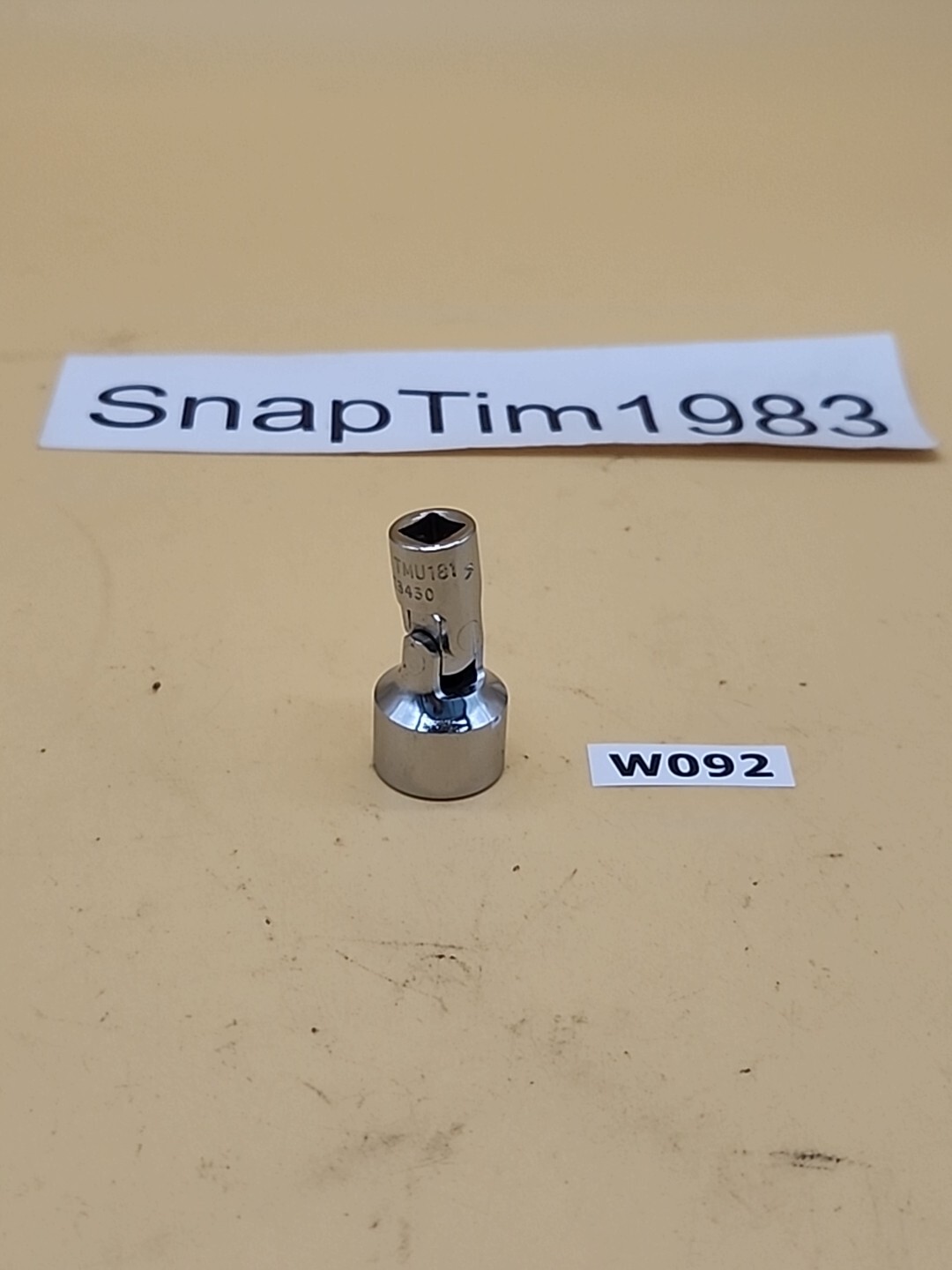 Snap-on Tools 1/4″ Drive 9/16″ SAE Chrome 12 POINT Swivel Socket TMU181 USA