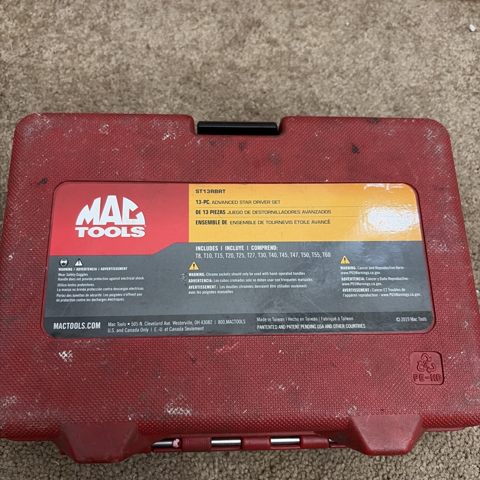 MAC TOOLS ST13RBRT 13 Peace ADVANCED TORX SOCKET SET. 1/4, 3/8 AND 1/2 DRIVE
