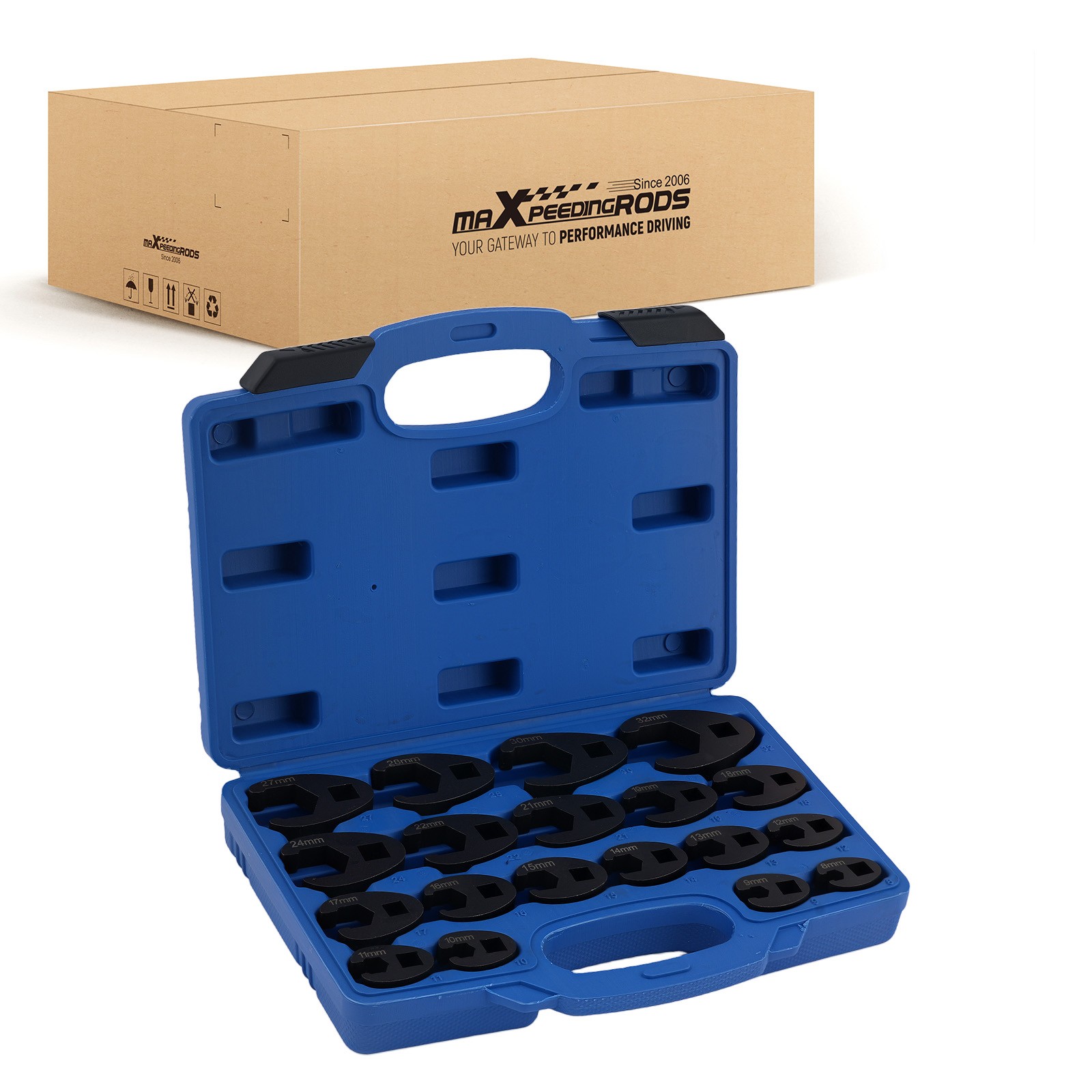 1/2″ 3/8” Flare Nut Crowfoot Wrench Set Metric Crows Foot Wrench Kit 8-32mm