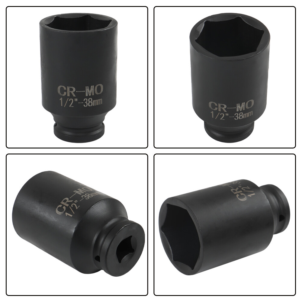 29-38mm 9Pcs Deep Impact Socket Set 1/2″ Drive Metric Axle Hub Nut Socket New