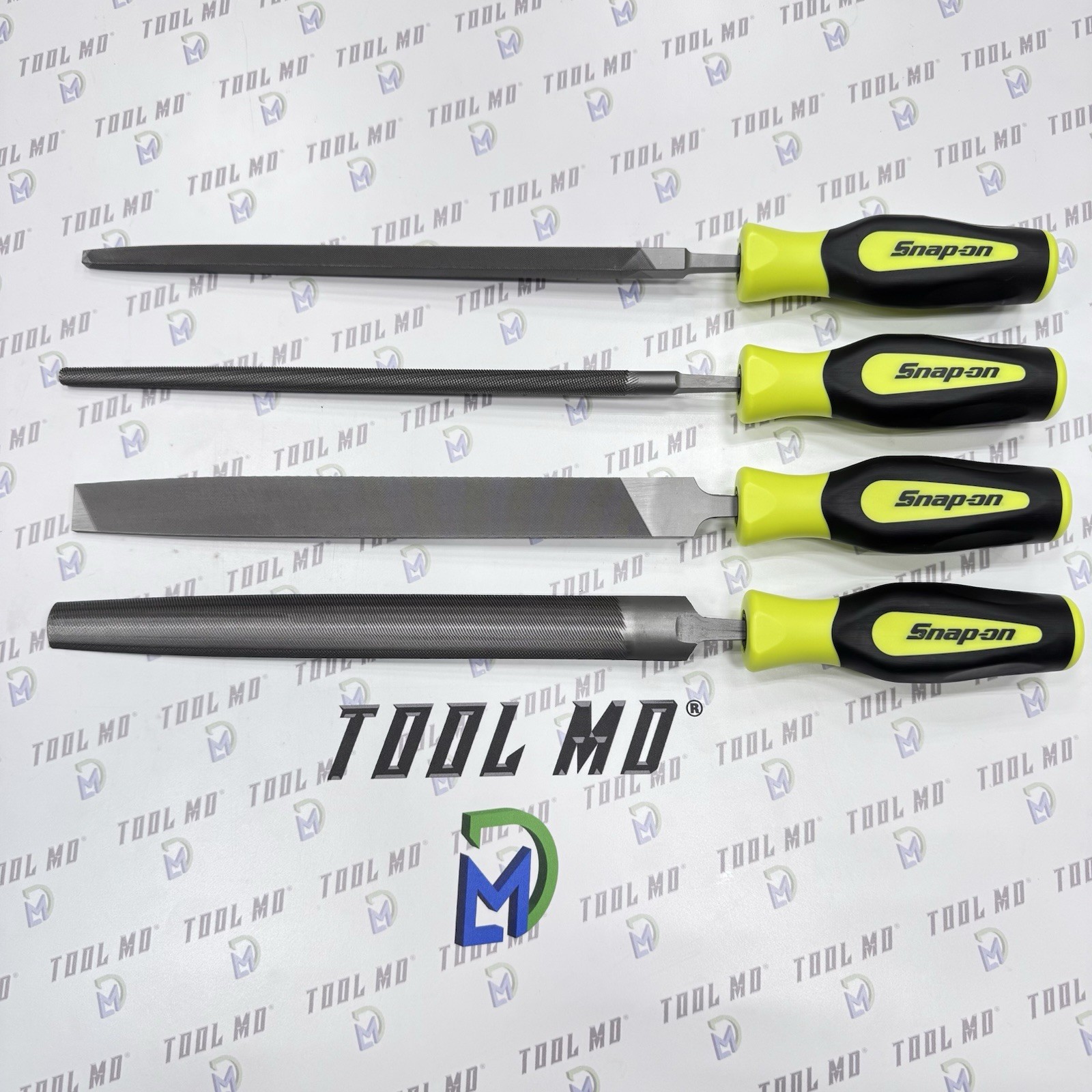 Snap-on Tools PORTUGAL NEW 4-Piece HI VIZ YELLOW Mixed File Set SGHBF600AHV