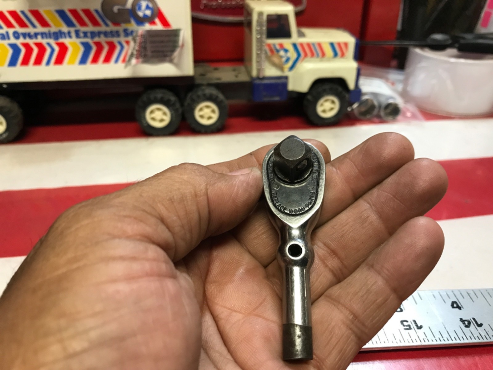Snap on ratchet stubby 3/8” drive modified OXOX
