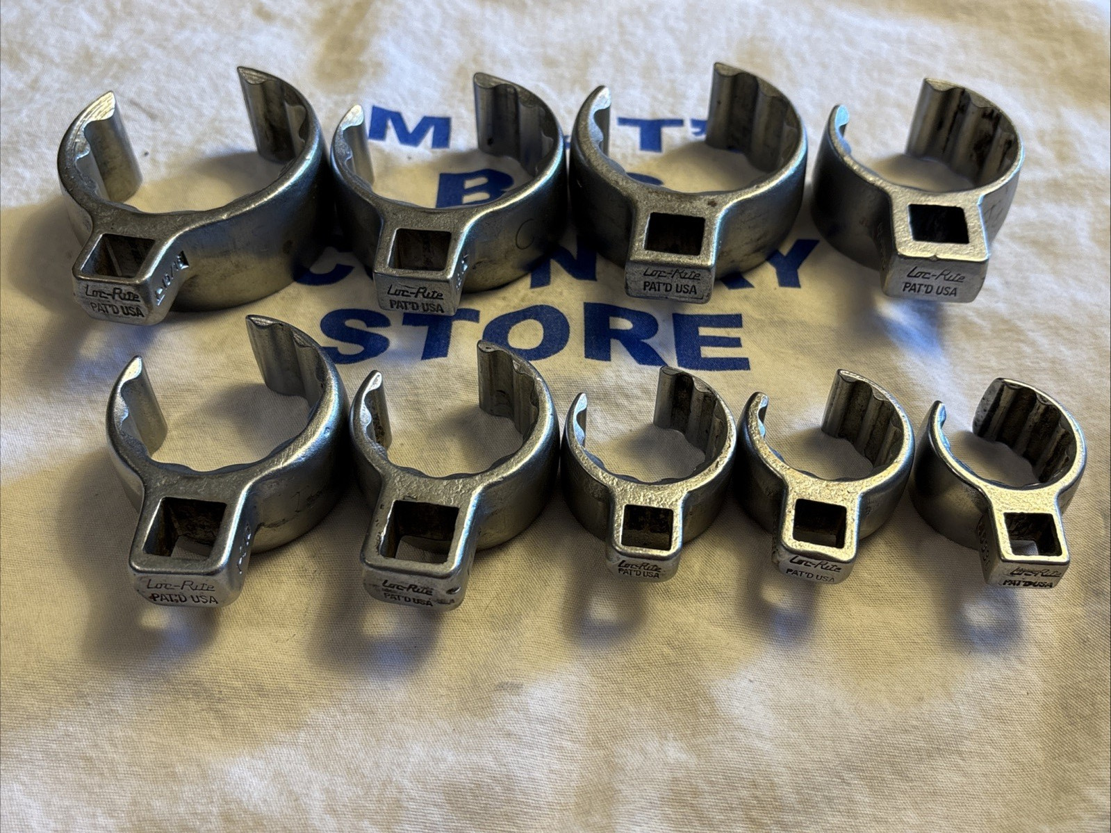 Vintage USA Loc-Rite 1/2″ Drive 12pt 9pc 15/16″ – 1-15/16″ Crowfoot Wrench Set