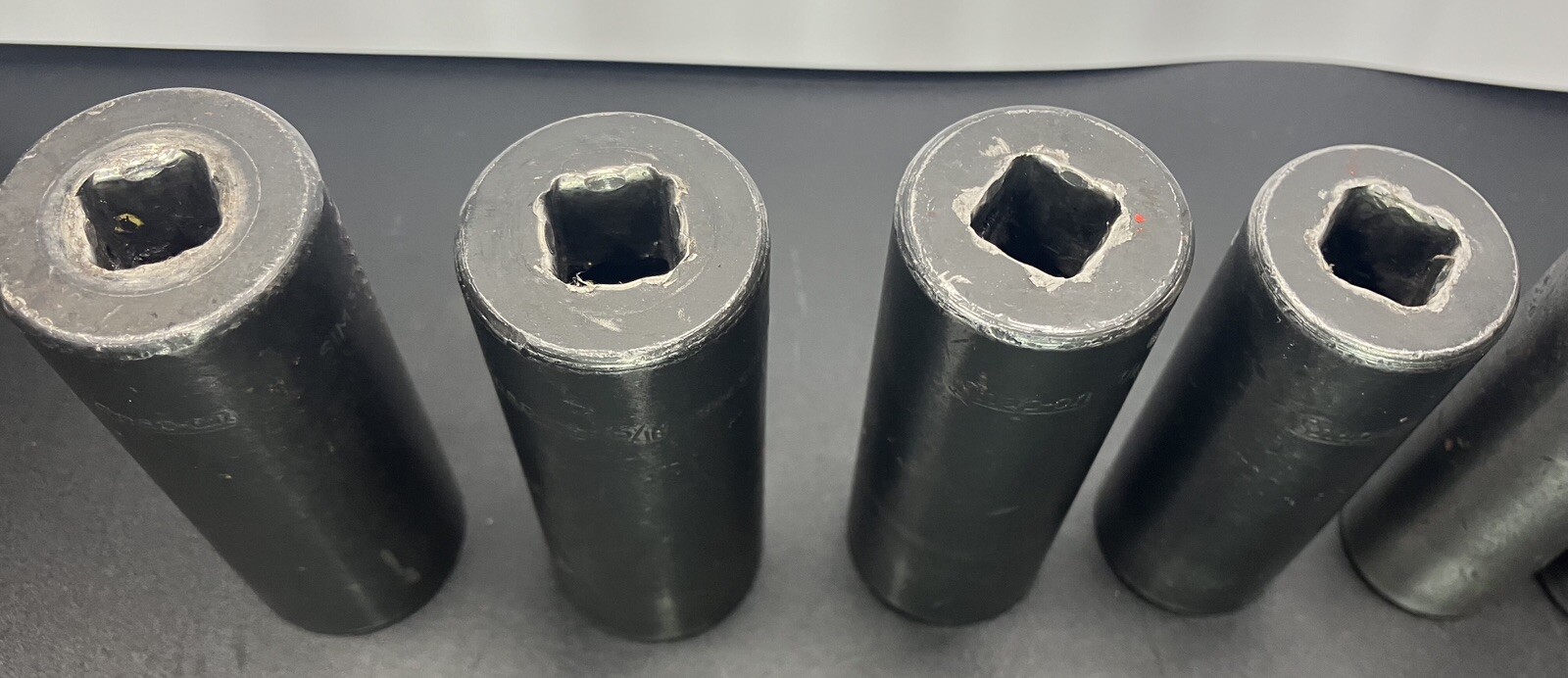 Vintage Snap On SIM 9 Pc Deep Impact Socket Set SAE 1/2” Drive 6Pt 1/2” To 1”