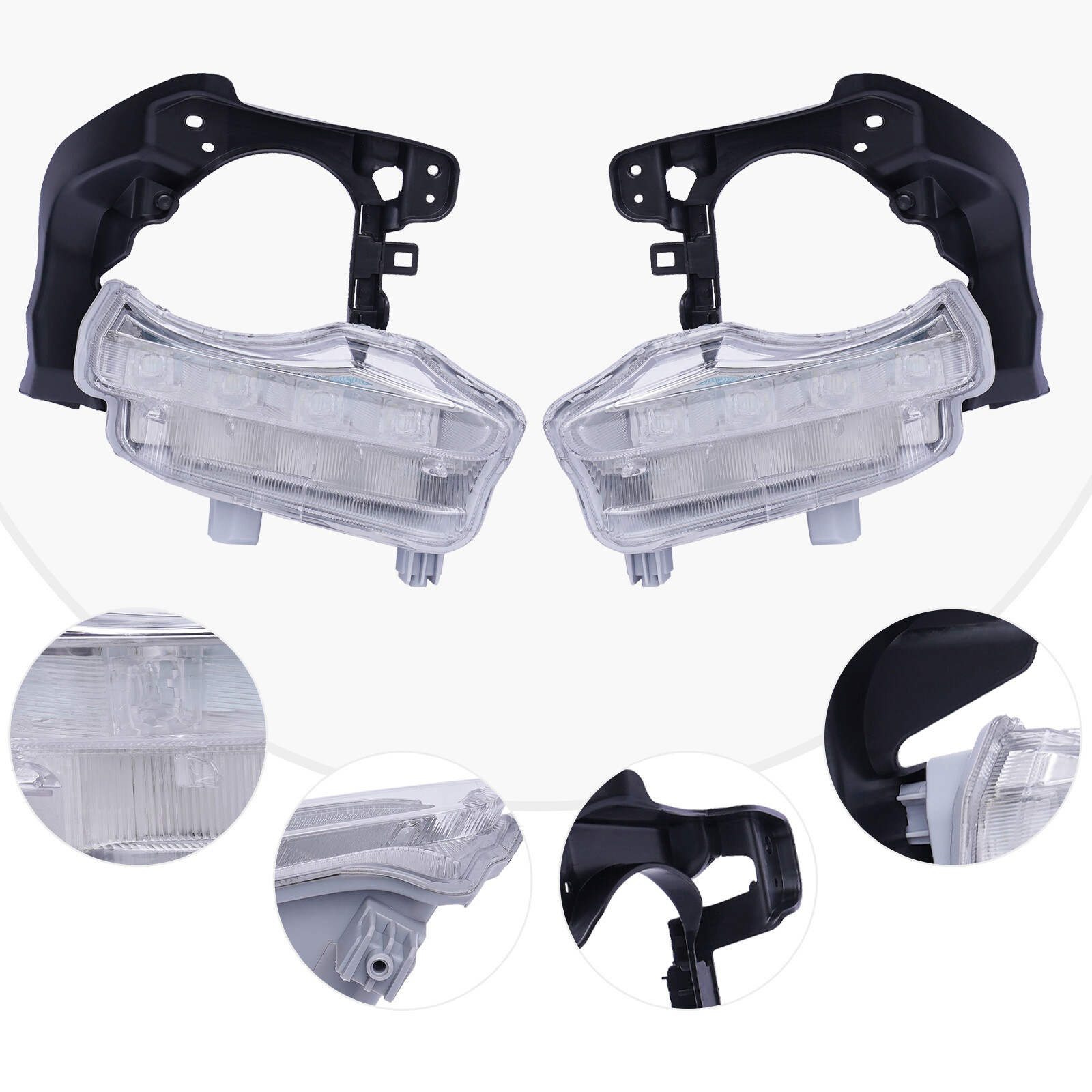 Left & Right Daytime Running Light LED Fog Lamp For Toyota Highlander 2014-2016