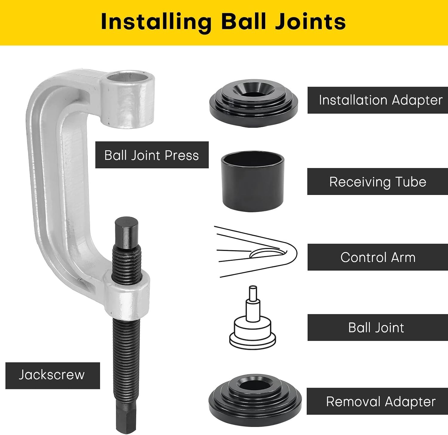 OMT Heavy Duty 4 in 1 Ball Joint Press U Joint Removal Tool Kit w 4×4 Adapters