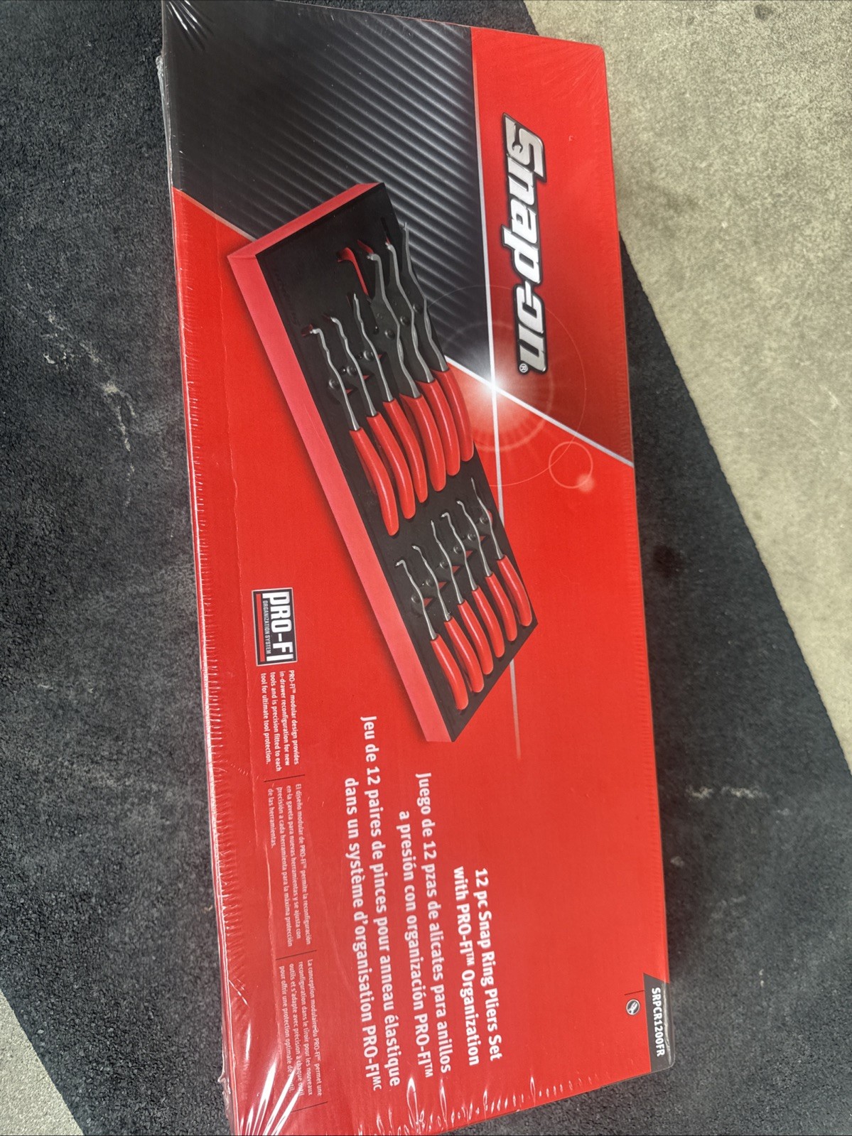 For Snap-on Tools NEW RED 12-Piece Master Snap Ring Pliers Foam Set SRPCR1200FR