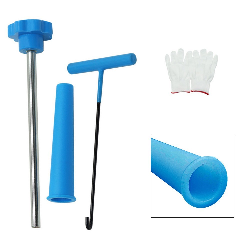Tire Repair Valve Core Tool Set Valve Stem Puller Hook Tool and Gloves