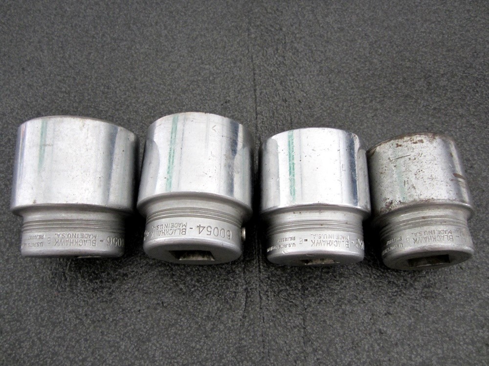 Vintage 1946 Blackhawk 3/4″ Drive 12pt Sockets 1-1/2″ to 1-3/4″ Made USA