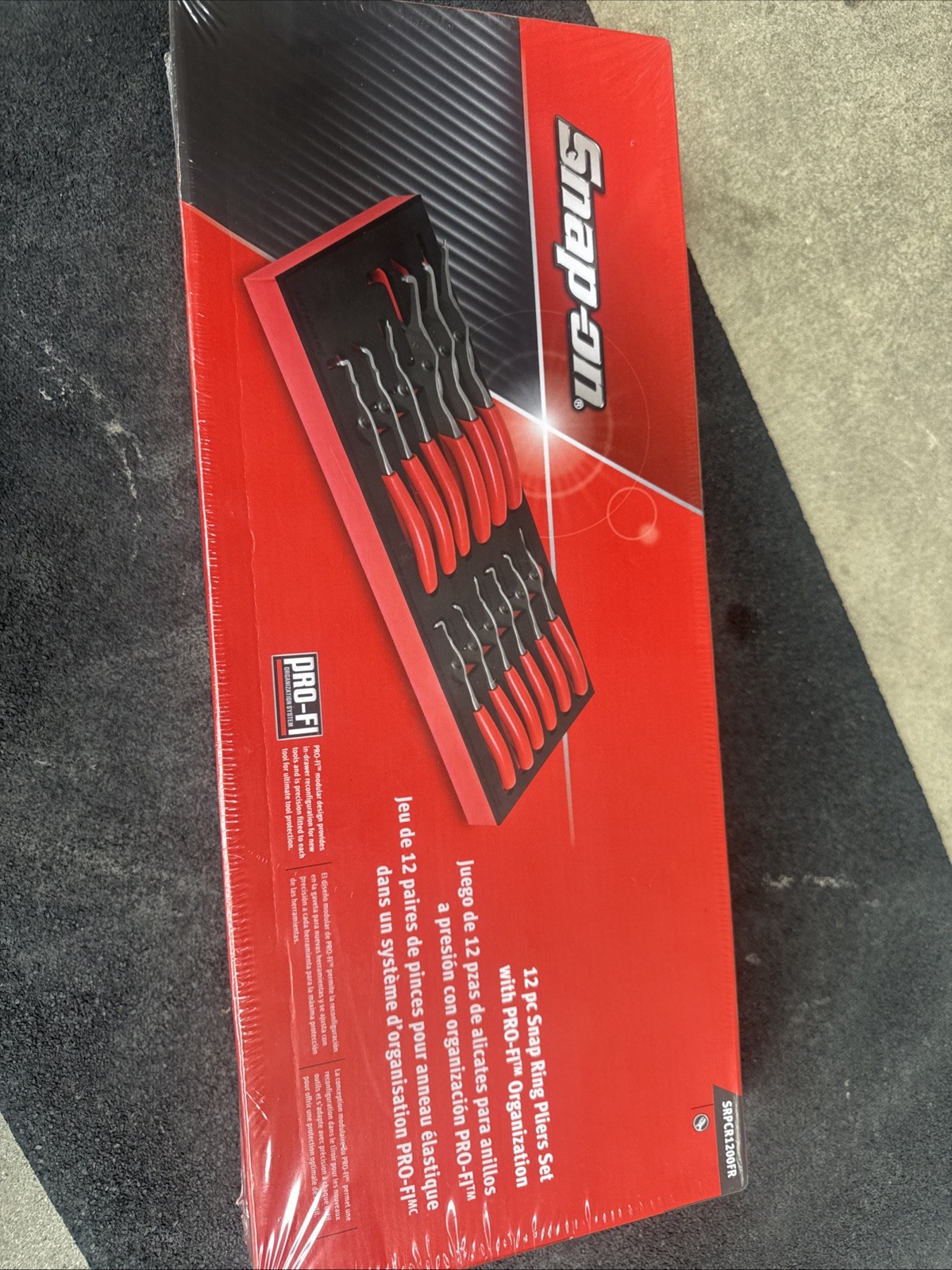 For Snap-on Tools NEW RED 12-Piece Master Snap Ring Pliers Foam Set SRPCR1200FR