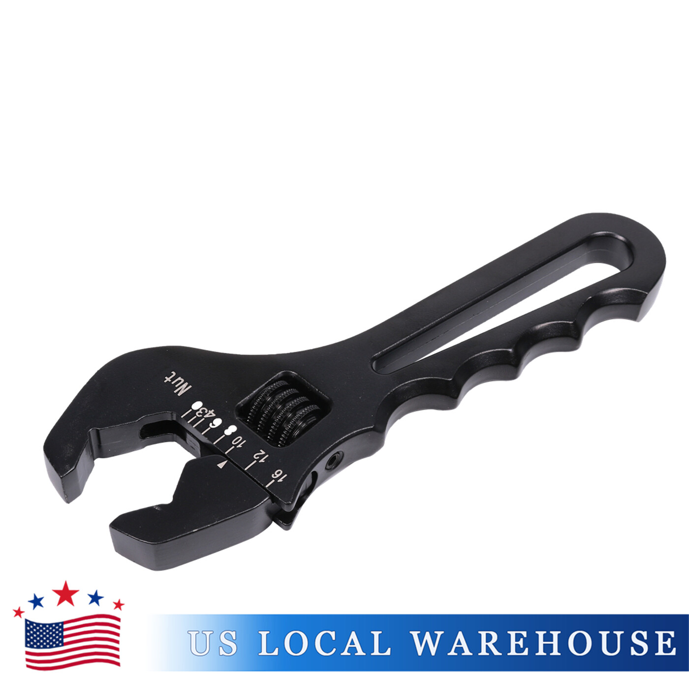 Black Adjustable Wrench Aluminum Tool Spanner Fit For Hose End Fitting 3AN-16AN
