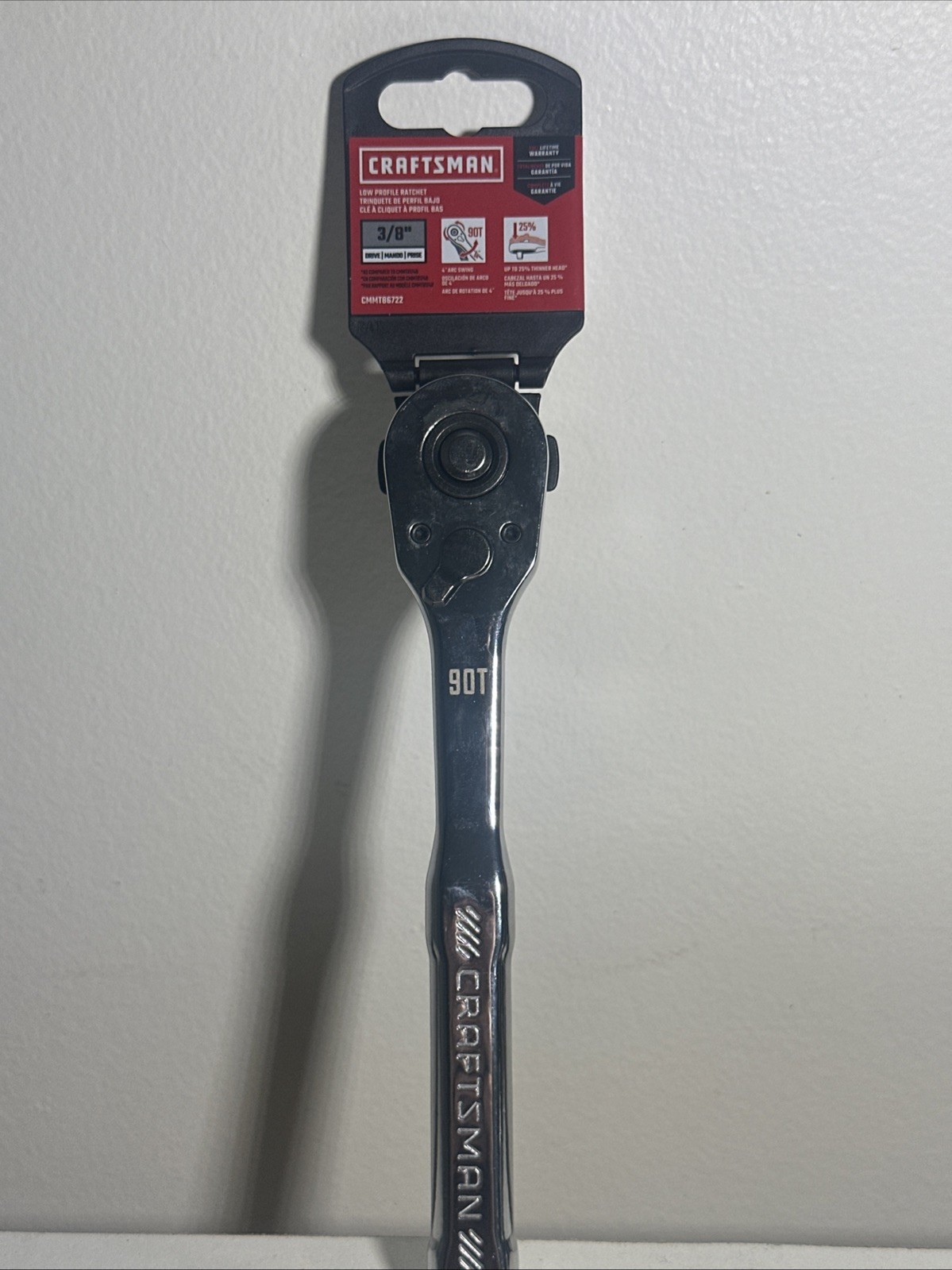 CRAFTSMAN 90 Tooth Quick Release Low Profile 3/8″ Inch Drive Ratchet Model 86722