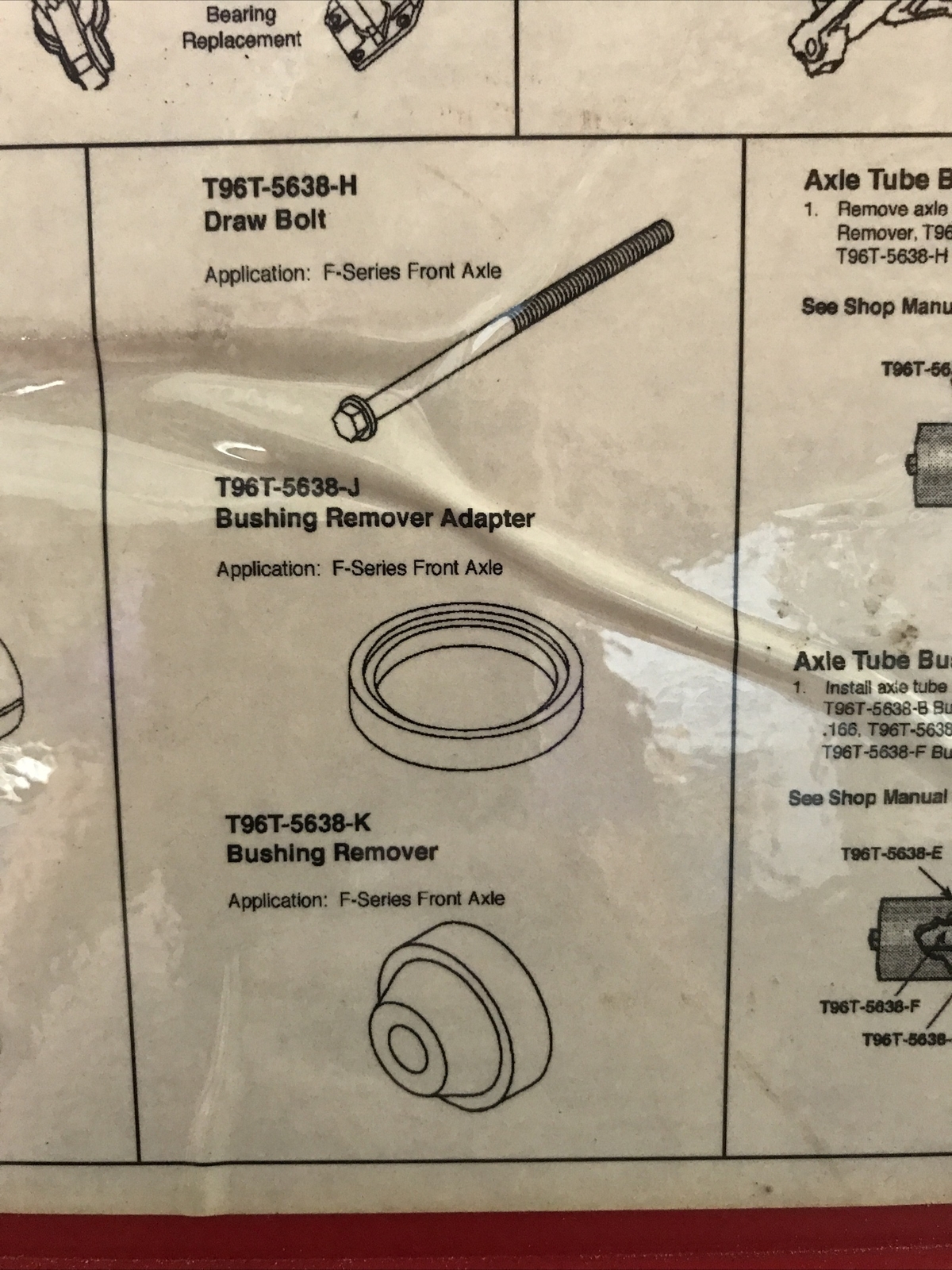 Rotunda Ford F-Series Truck Front Axle Bushing Remover Tool Set