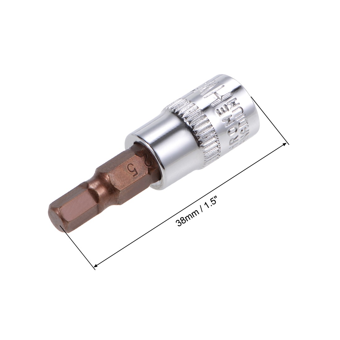 2Pcs 1/4″ Drive x 5mm Hex Bit Socket Standard Metric S2 & Cr-V Steel
