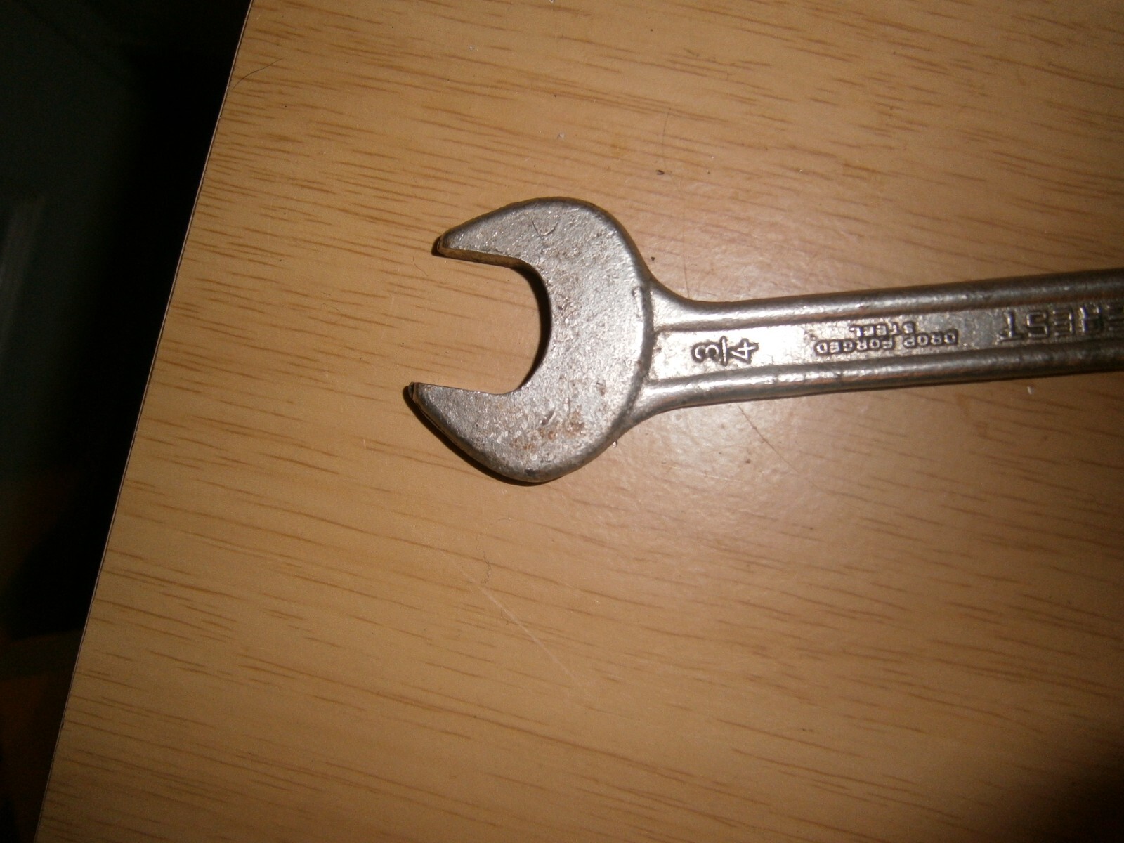 Vintage silver tone spanner. 3/4 & 5/8 ends.(E6b)