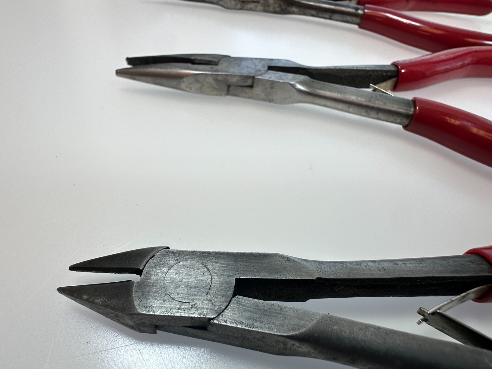 MAC Tools 4pc 6” Mini Precision Long Reach Pliers Cutters Set, Red Grip
