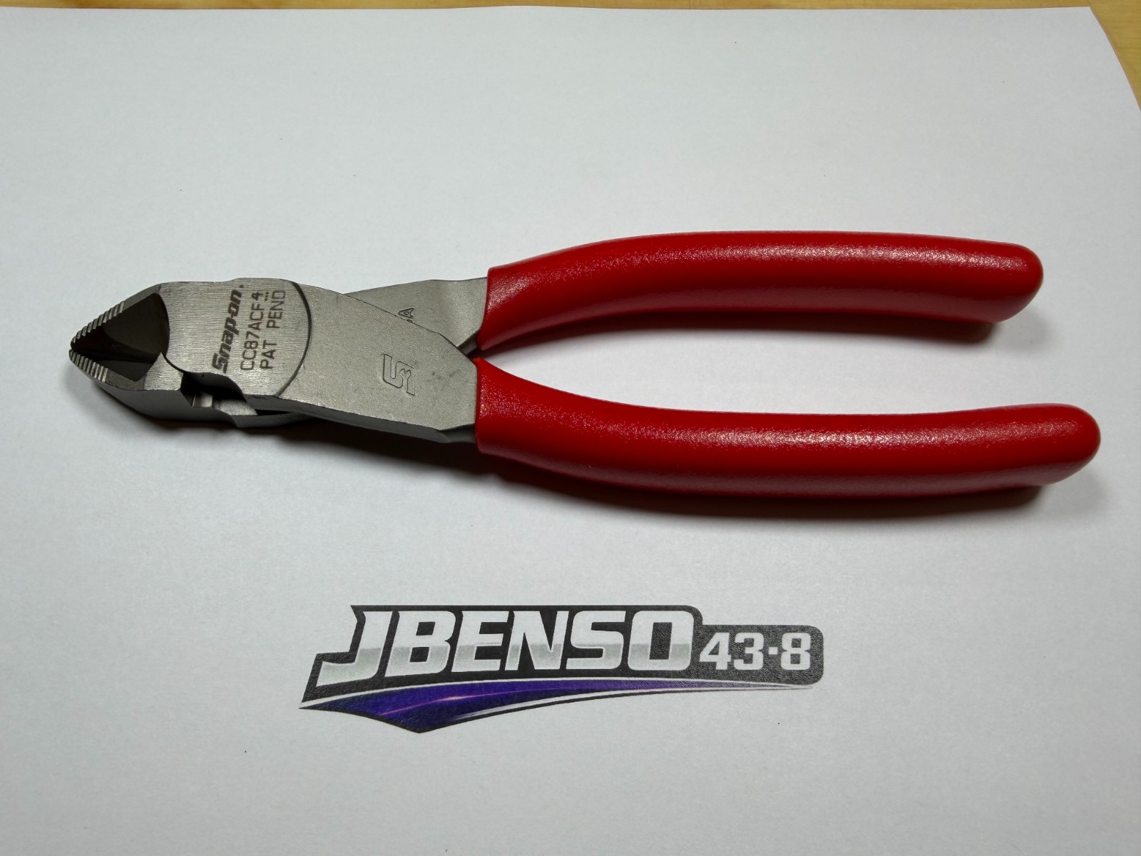 Snap-on Tools USA NEW RED Soft Grip 8″ Flush Cutter w/ Hard Wire Feature CC87ACF