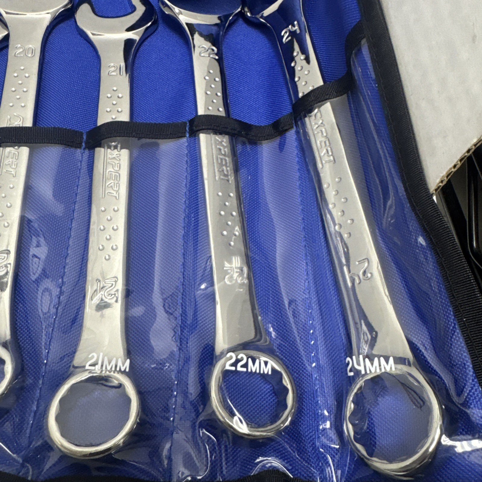EXPERT E110313-US 18 Pieces Combination Wrench Set W/Roll Blue Pouch Brand New