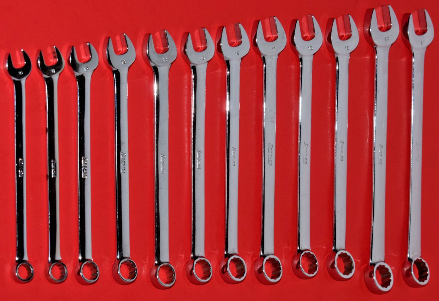 NICE Snap-On 12pc Metric 12 Point Flank Drive Combination Wrench Set 10 – 21mm