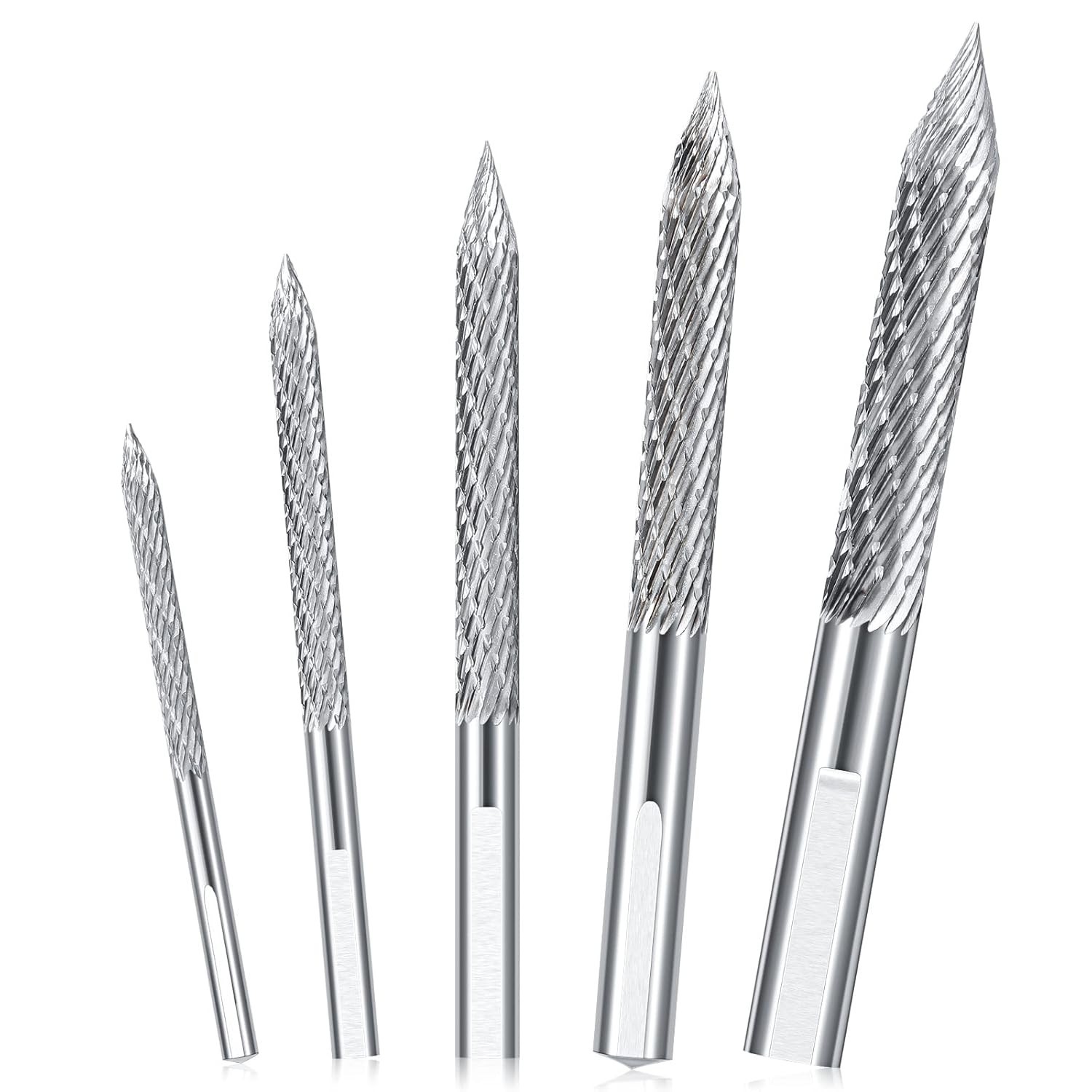 5Pcs Tire Repair Carbide Burr Drill Bit Set 3-10mm Wire Plug Cutter Reamer Tool