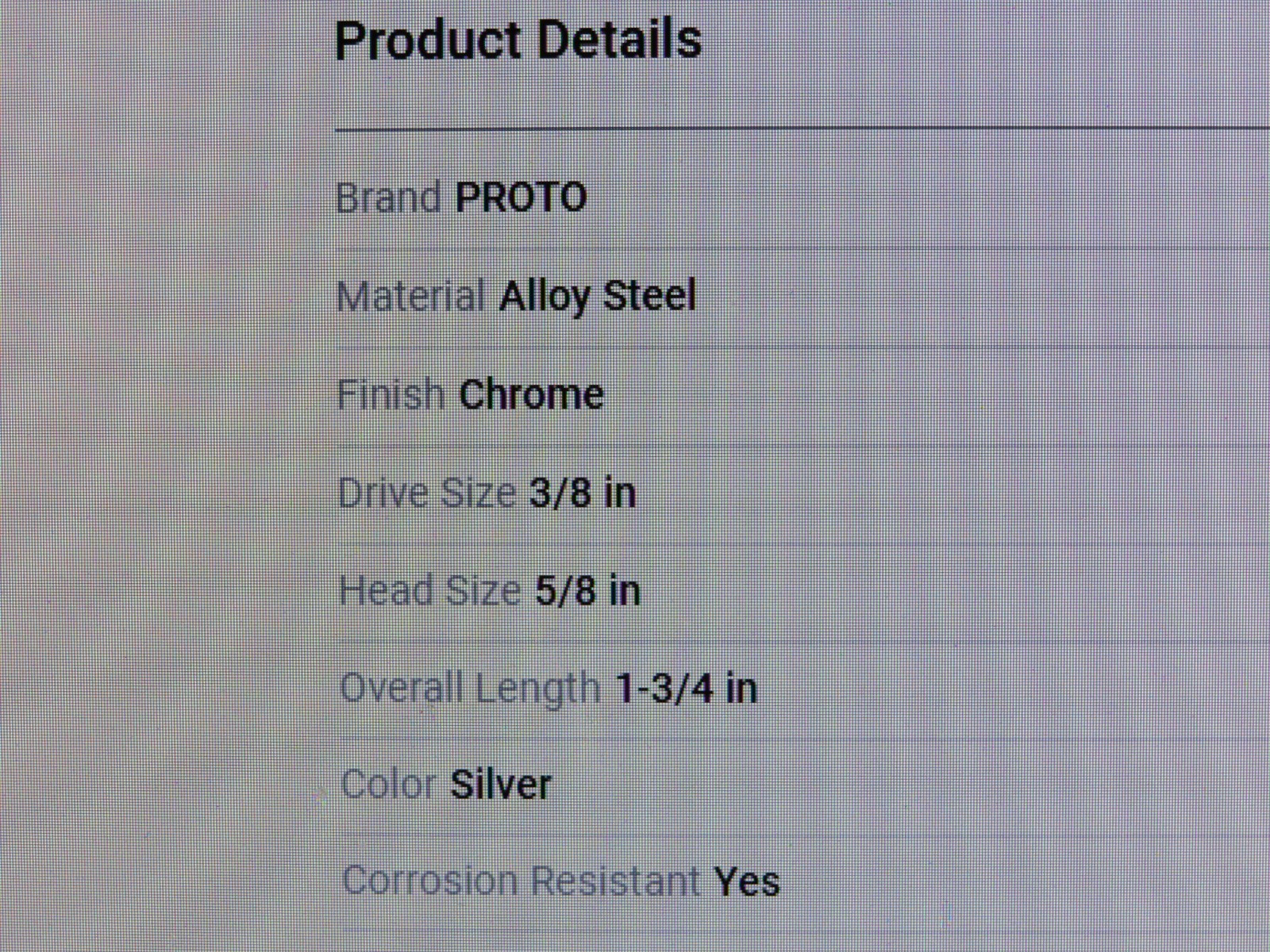 PROTO J4920HFL CROWFOOT SOCKET WRENCH: 3/8″ DRIVE, 5/8″ HEAD SIZE,CHROME,6-POINT