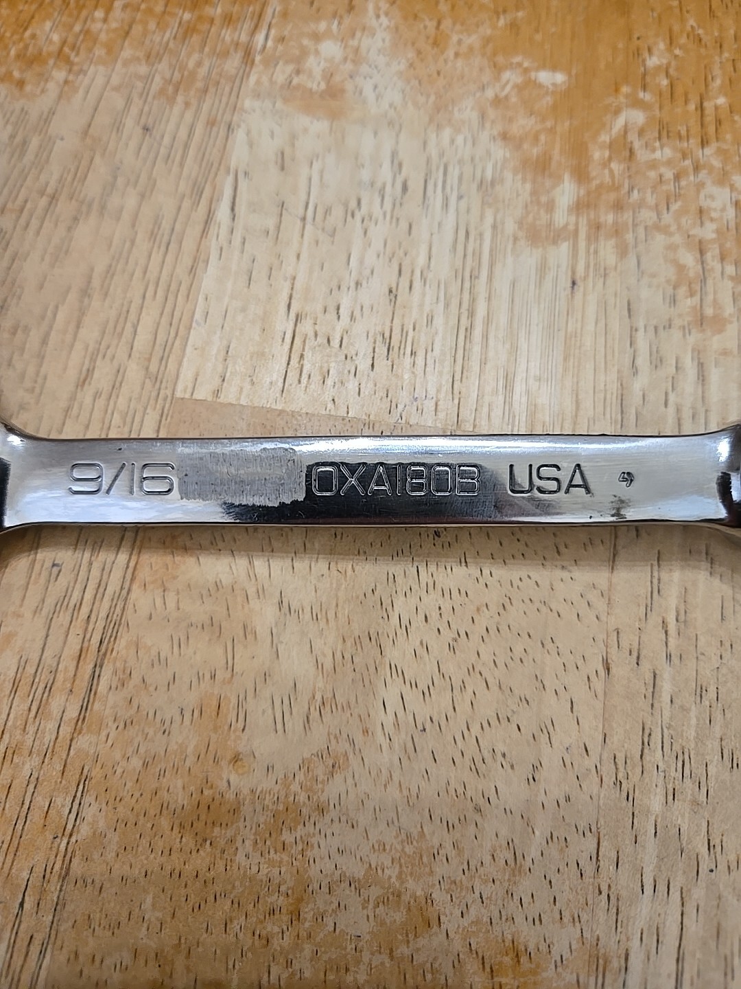 Snap On 9/16″ 6PT Chrome Angle Head Short Combination Wrench OXA180B