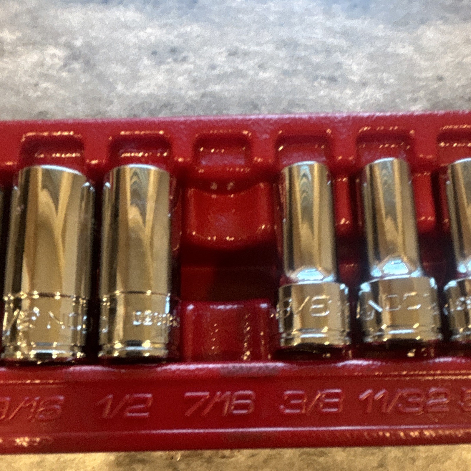 Icon Semi Deep SAE 6 Point 3/8 Drive ￼Socket Set Missing 7/16 ￼
