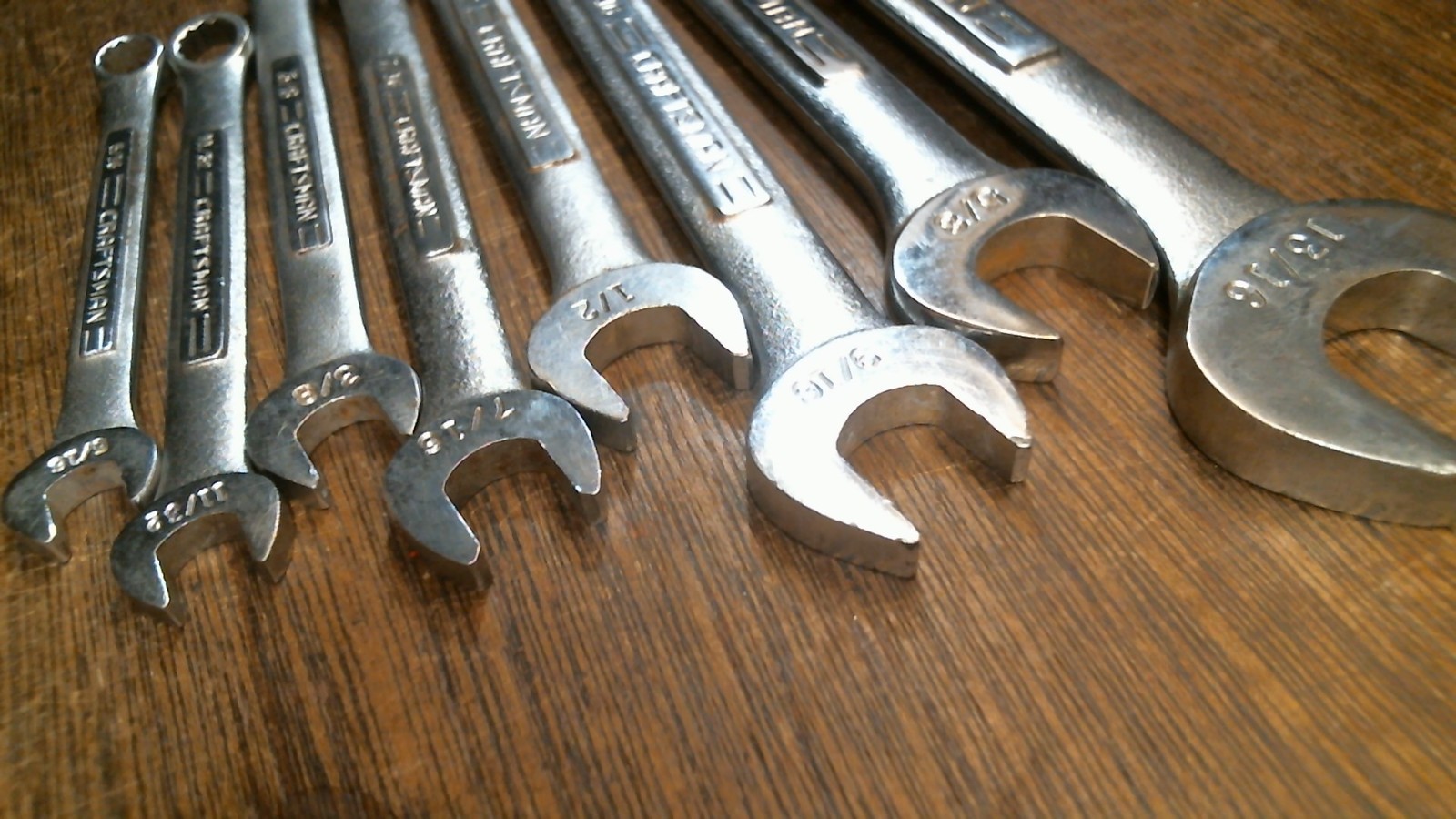 LOT C9 Craftsman USA 8 pc 5/16 TO 13/16 Combination Wrench Set 12 pt CLEAN