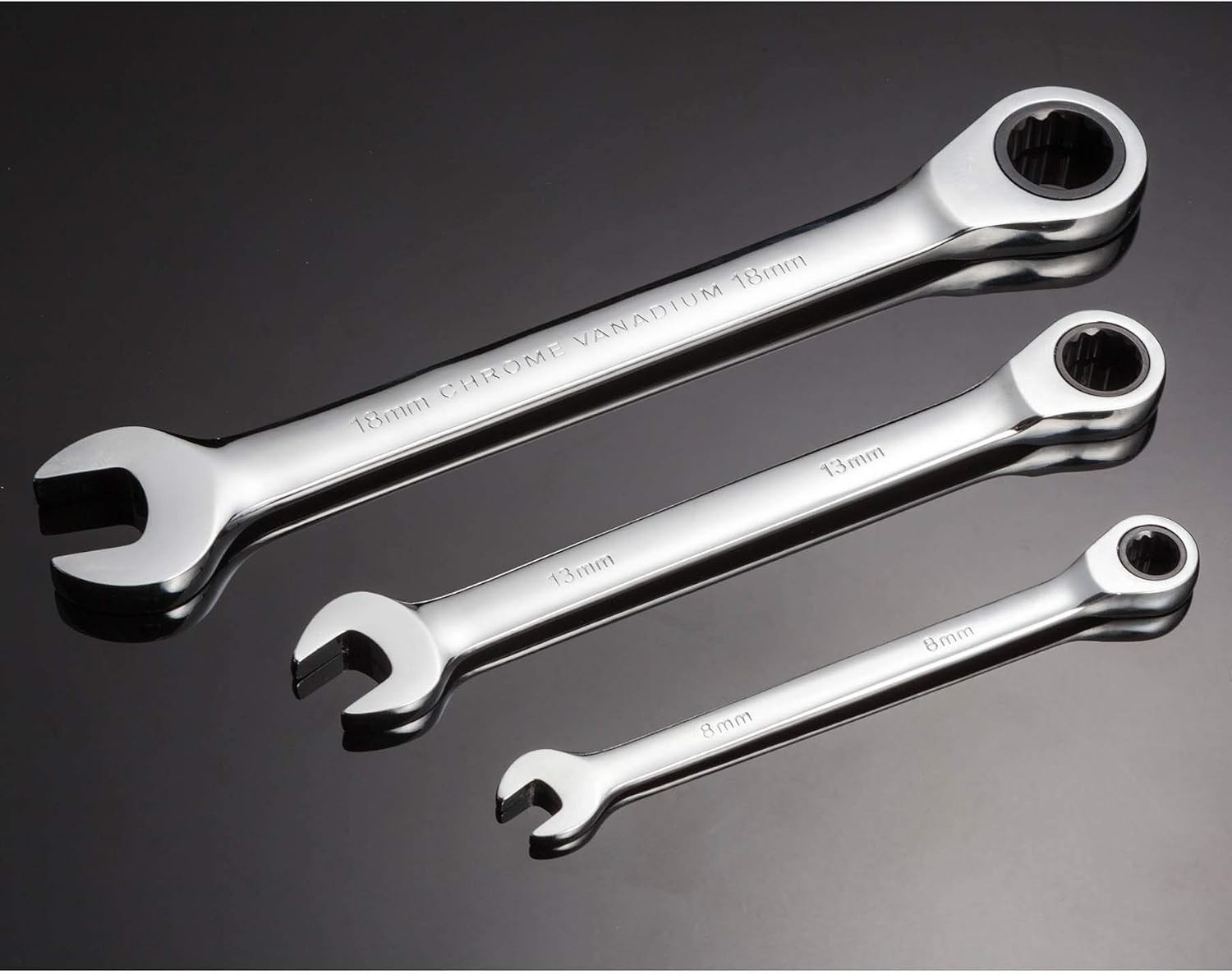 Versatile 12-Piece Metric Ratchet Wrench Set with Anti-Corrosion Finish Included