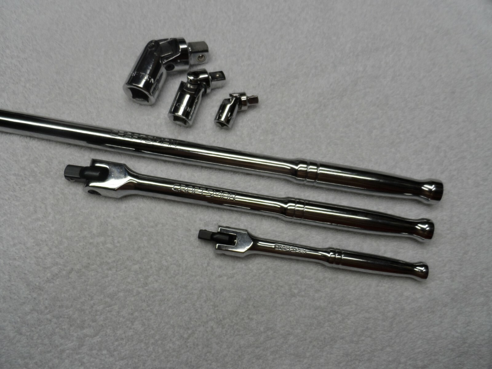 Craftsman 1/4″ 3/8″ 1/2″ Drive Polish Breaker Bar & Swivel Joint Set – 6 pcs