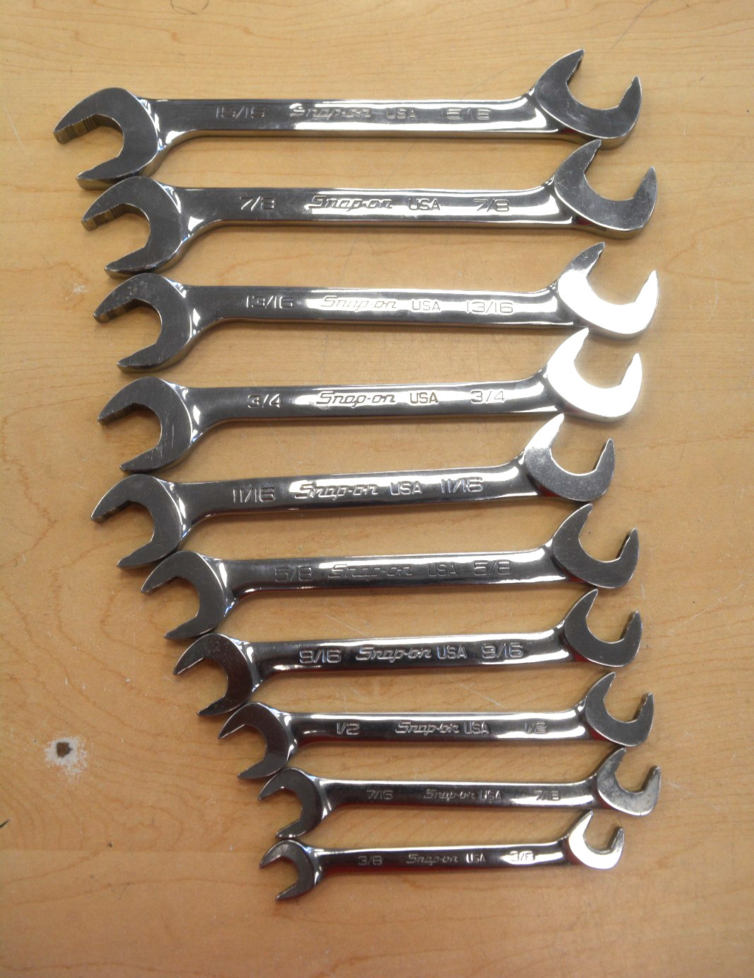 Snap On SVS807A 3/8»-15/16» 10pc Flank Drive Plus Wrench Set *Pre-owned*
