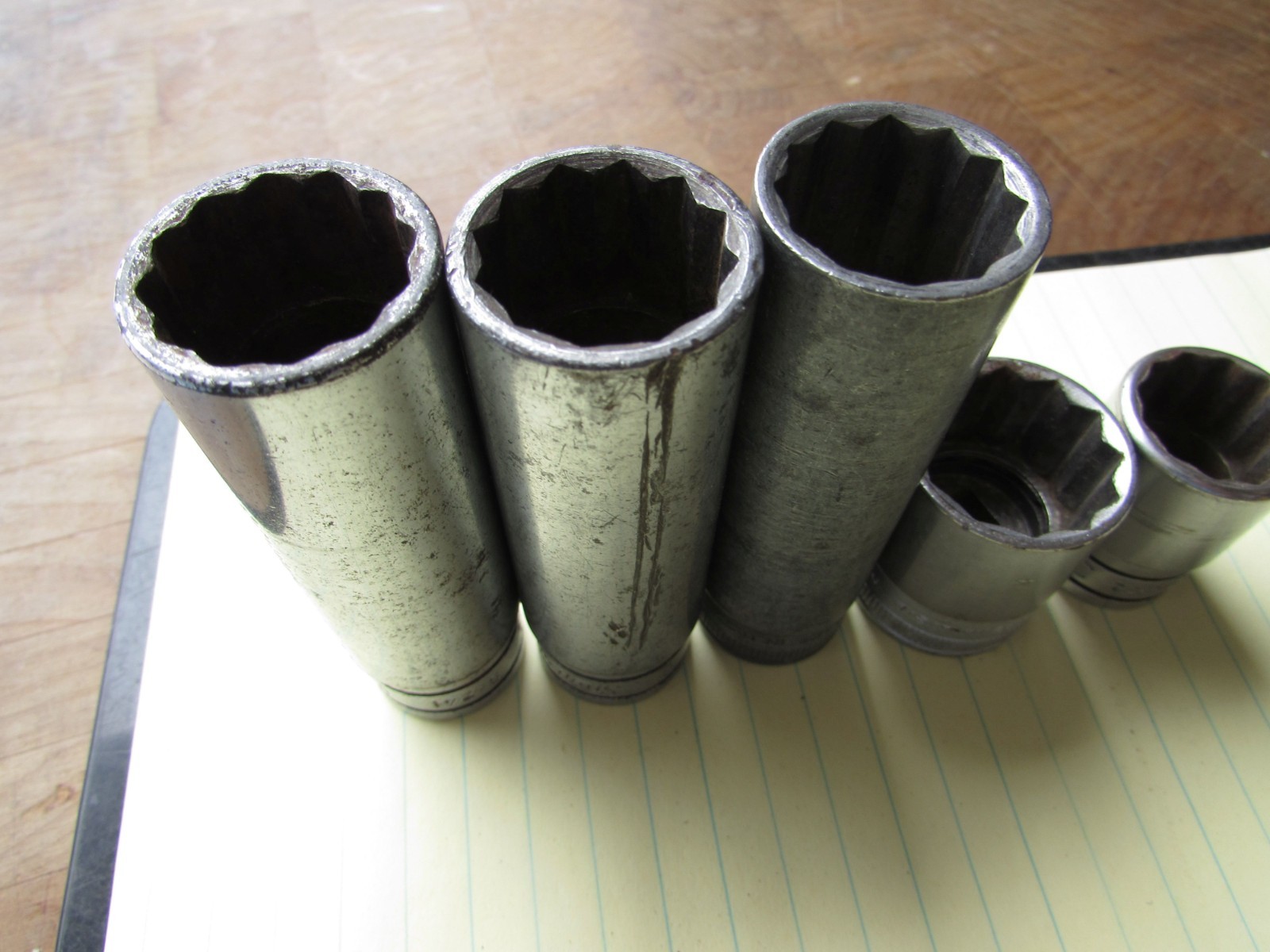 Snap-on Mixed Lot of 5 various 1/2″ Drive sockets deep/shallow SAE 12 point