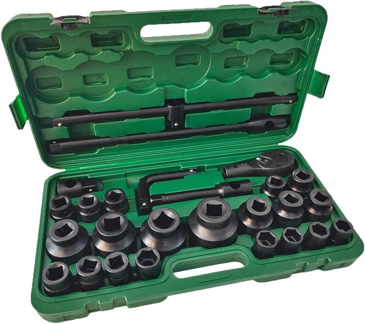 26Pieces 3/4″ Drive Deep Impact Socket Set 6-Point Sockets Chrome Vanadium Steel
