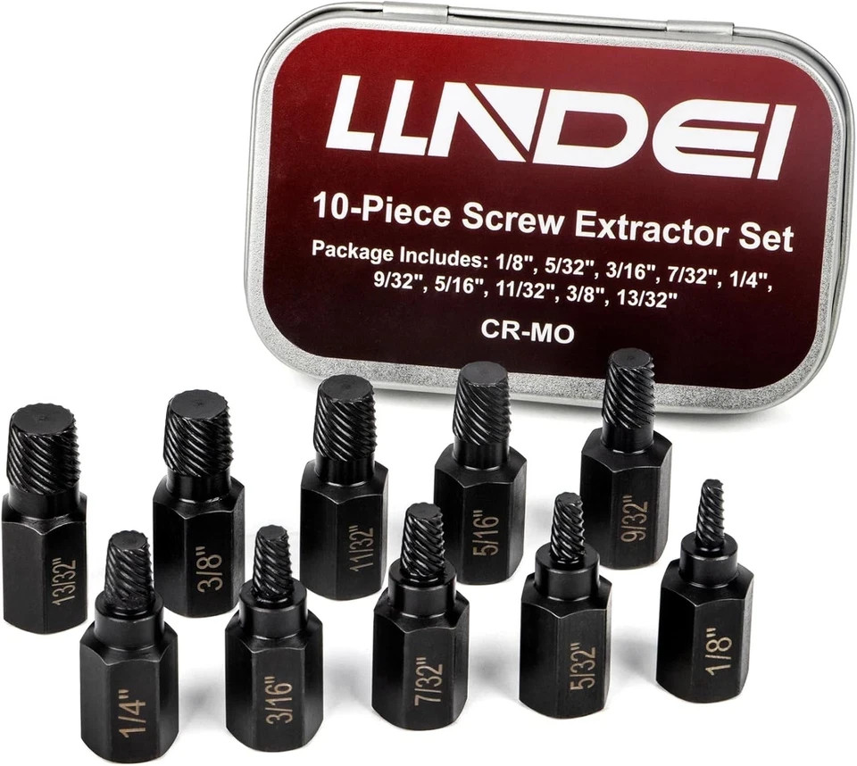 LLNDEI Screw Extractor Set, Hex Head Easy Out Set -10pcs