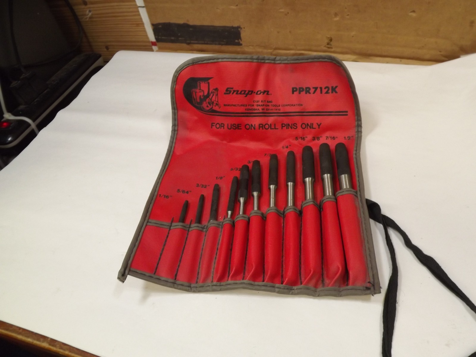 Snap On Roll Pin Punch Set in Original Pouch PPR712K