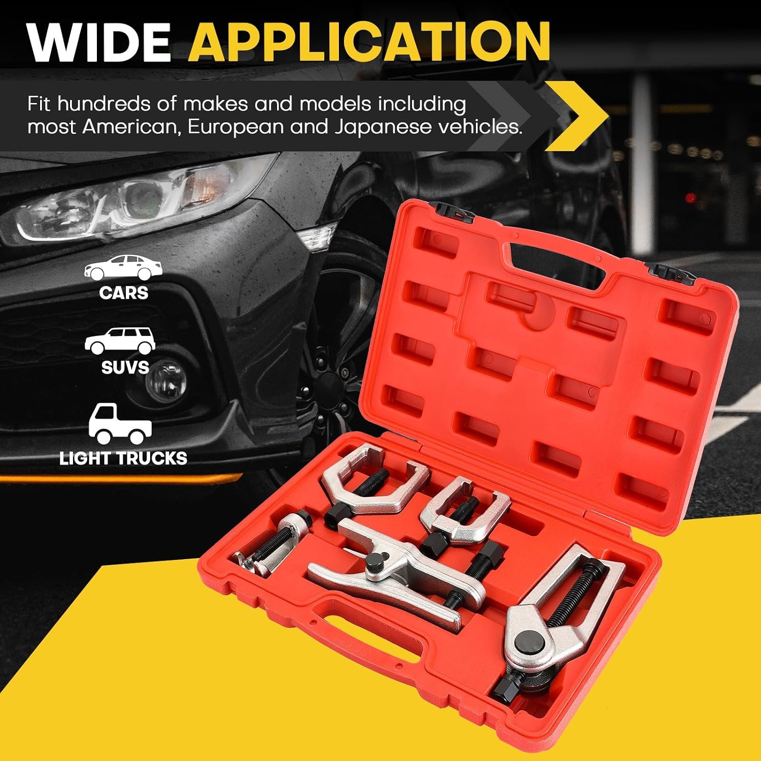Ball Joint Separator Kit, 5 in 1 Pitman Arm Puller and Tie Rod End Color: Red