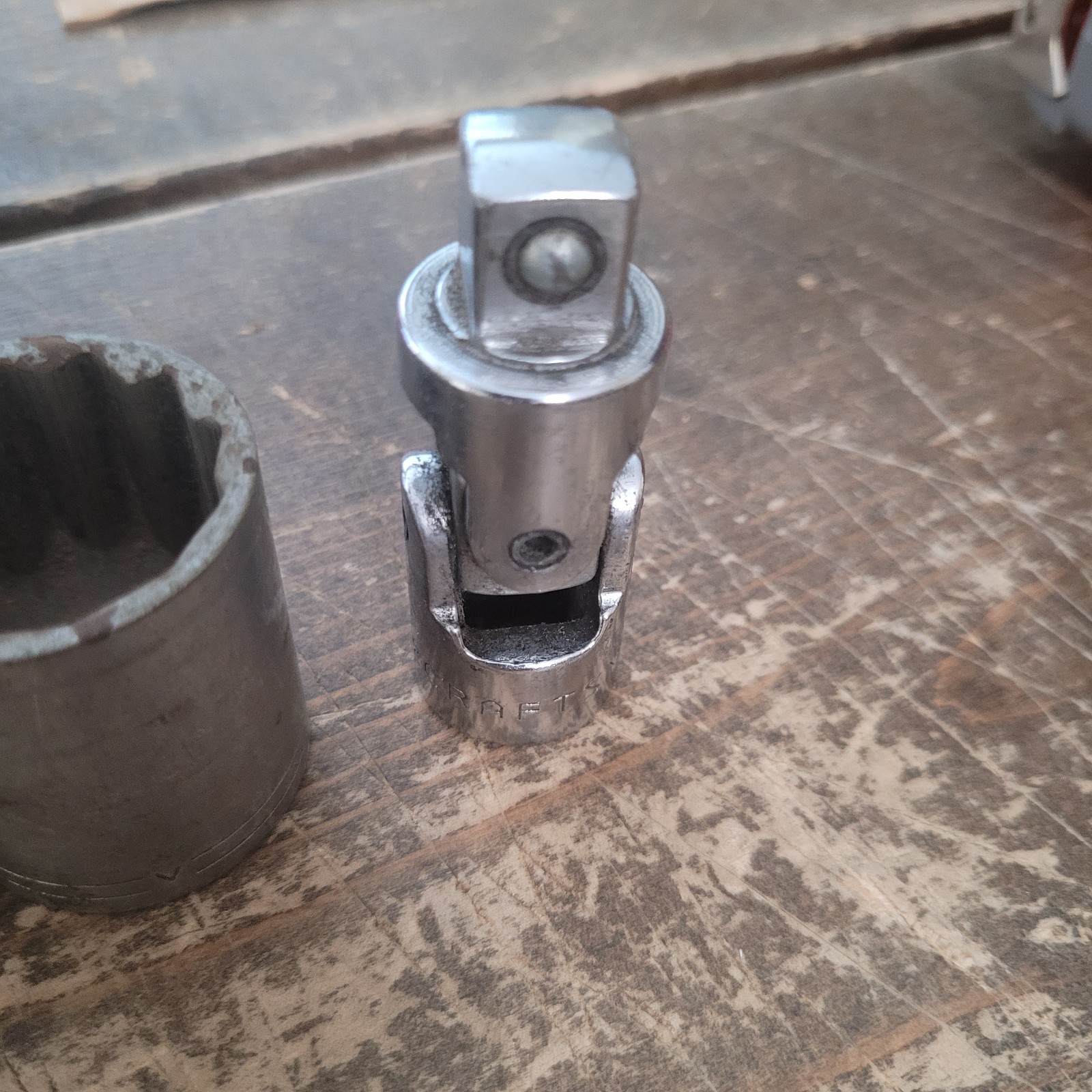 Vtg Craftsman 9pc 1/2″ Drive SAE 12 PT Shallow Sockets & Swivel Extension V VV