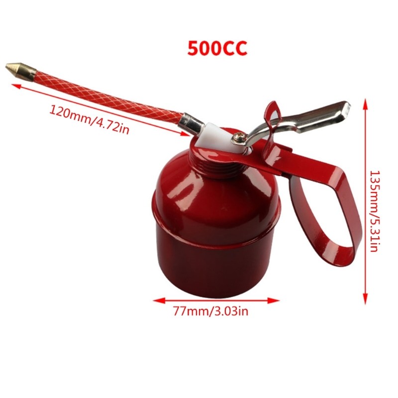 300ml 500ml Pistols Pump Oiler with Hose Spout Lubricating Oil Thumb Pump