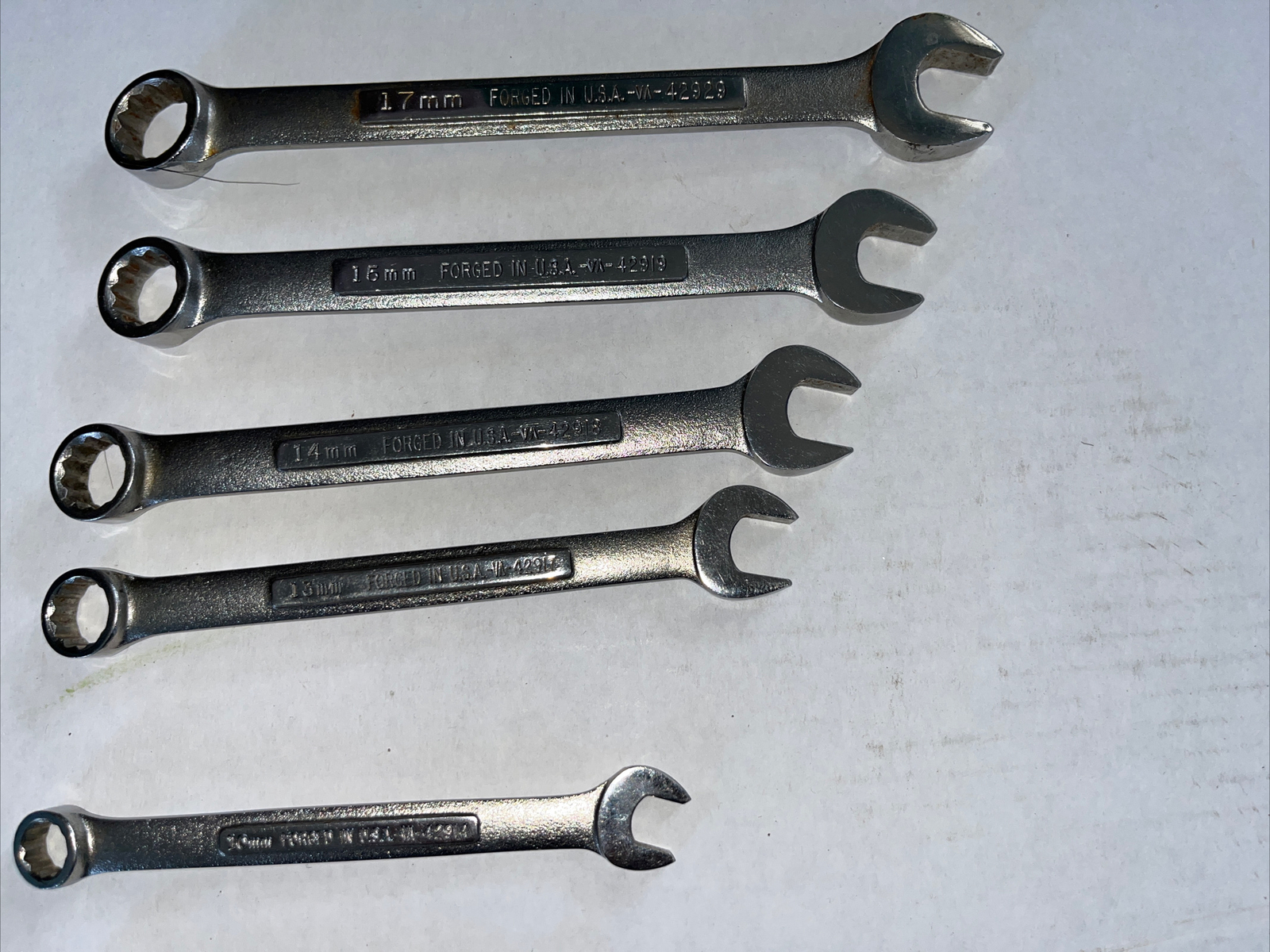 Craftsman USA 6 piece metric wrench set 7mm 10mm 13mm 14mm 15mm 17mm